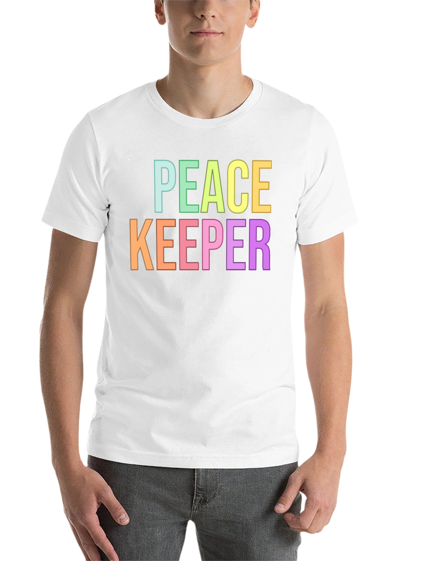 Black Peace Keeper Colorful Graphic Tee - Black Shirt view 14
