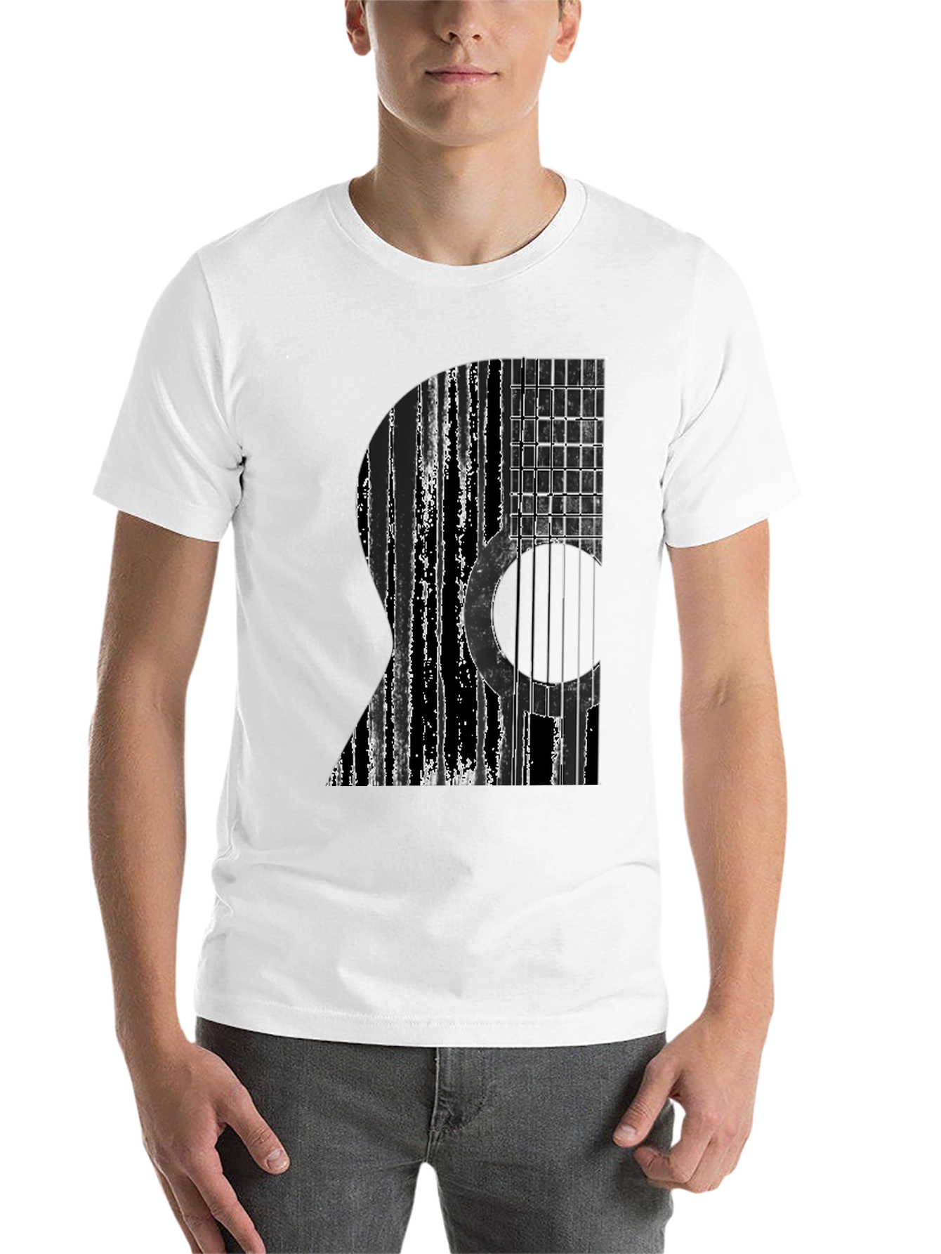 Black Acoustic Guitar Graphic Tee - Black view 14
