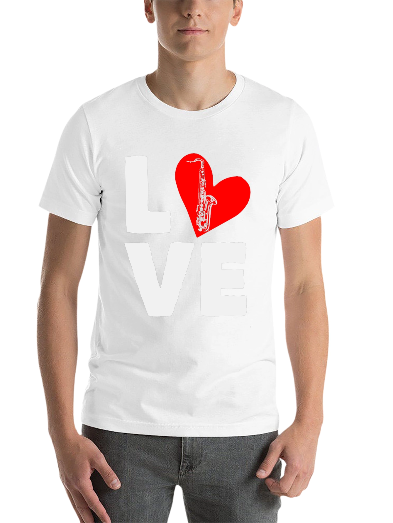 Black Love Saxophone T-Shirt - Music Lover Tee view 14