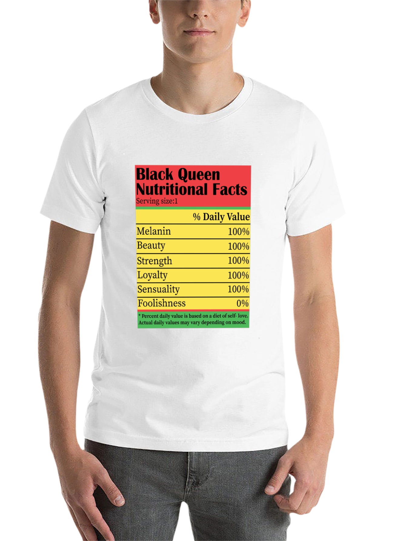 Black Black Queen Nutritional Facts T-Shirt view 14