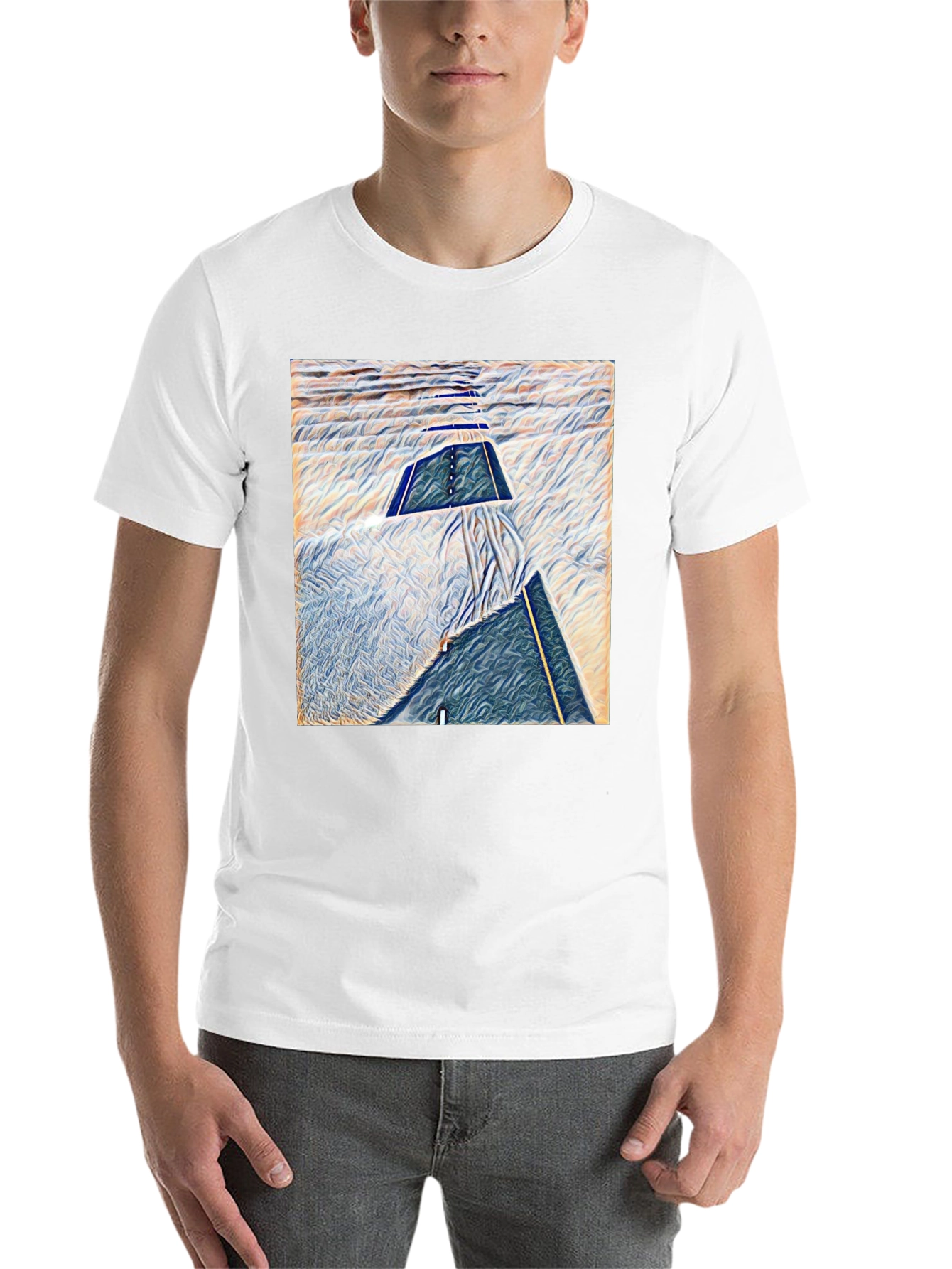 Black Abstract Art T-Shirt - Modern Graphic Tee view 14