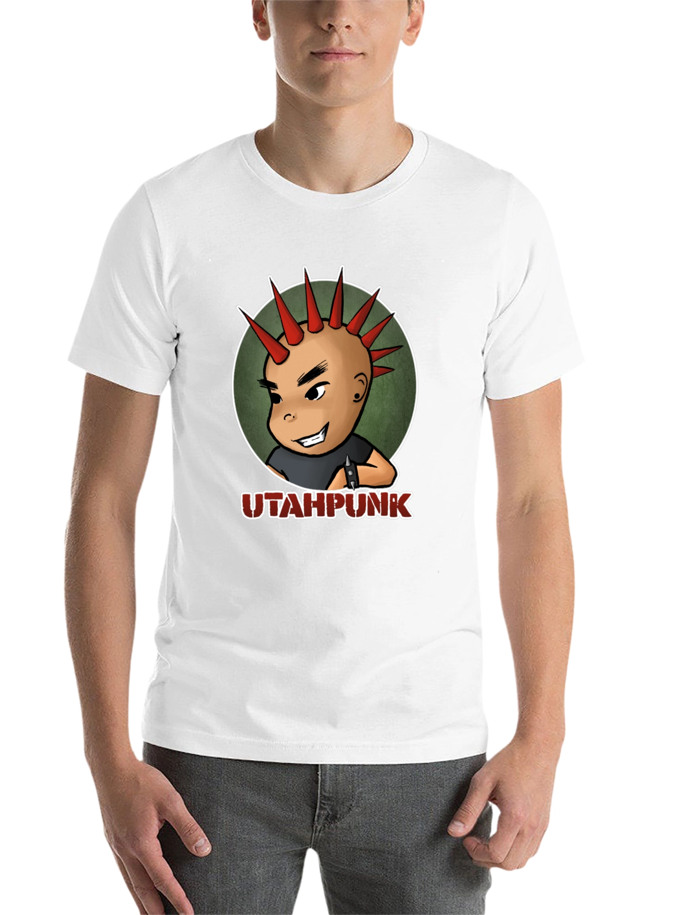 Black UTAH PUNK Graphic T-Shirt - Cool Punk Kid Design view 14