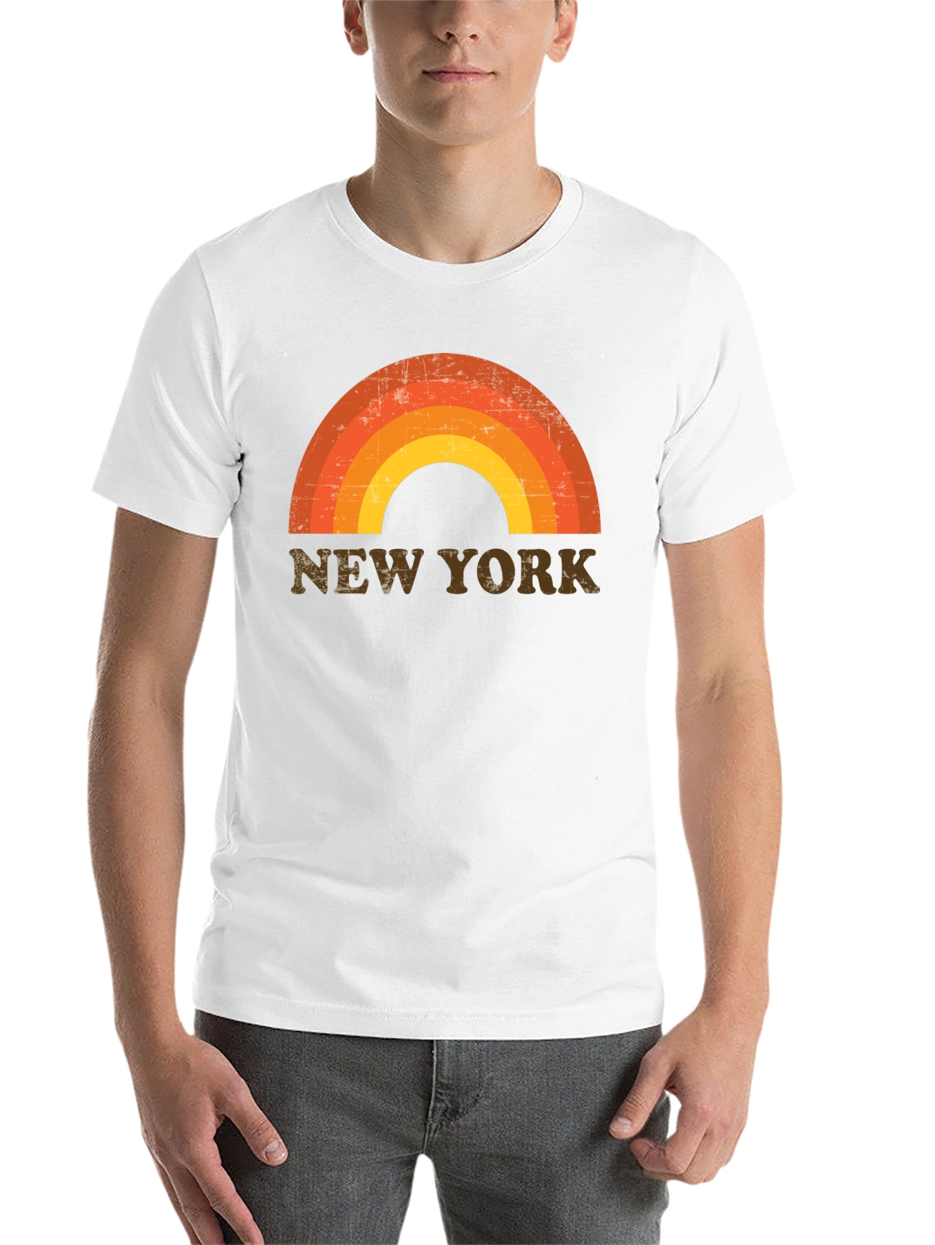Black Retro New York Rainbow Graphic Tee view 14