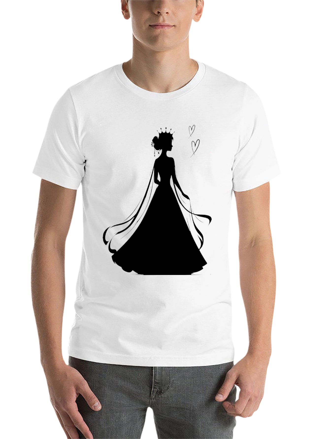 Black Queen Silhouette Black T-Shirt view 14