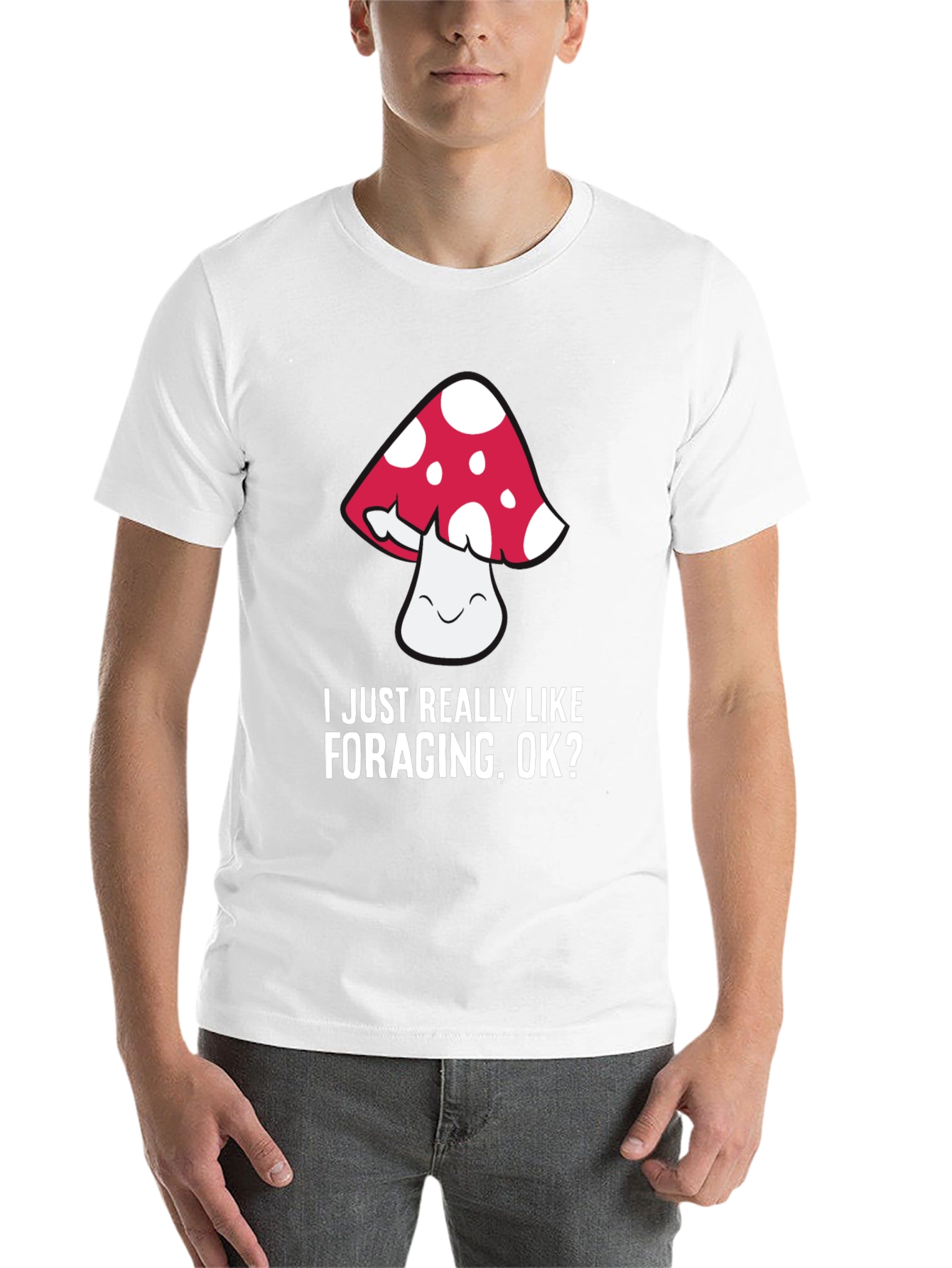 Black Mushroom Foraging Graphic T-Shirt view 14