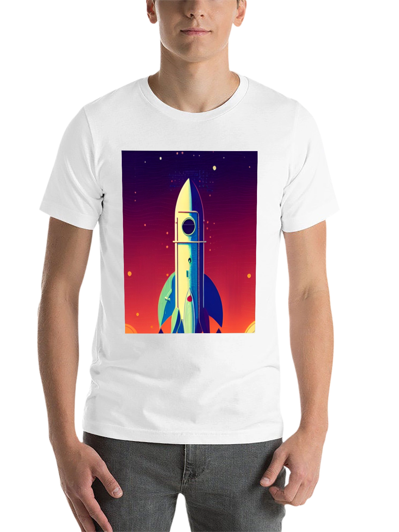 Black Rocket Launch Graphic Tee - Space Adventure Shirt view 14