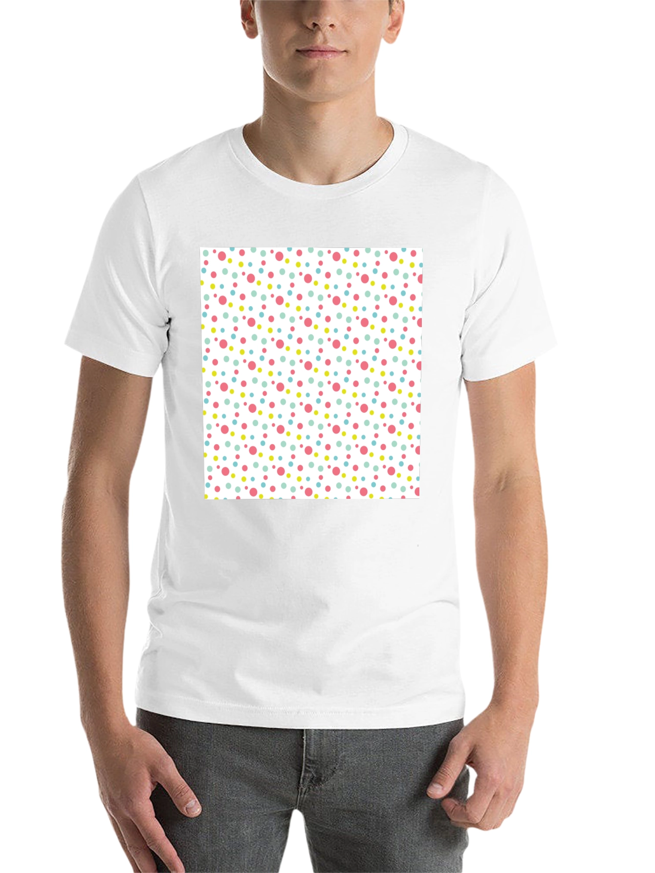Black Polka Dot Fun Tee - Black Crew Neck view 14