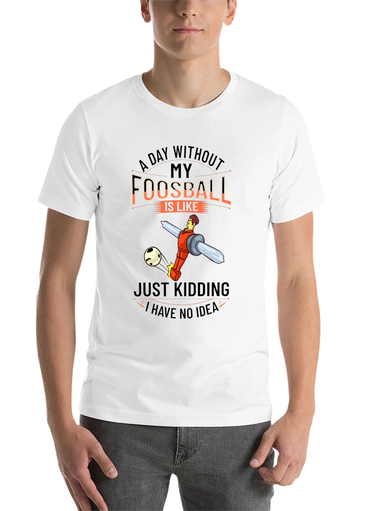 Black Foosball Player Graphic T-Shirt - Funny Tee view 14