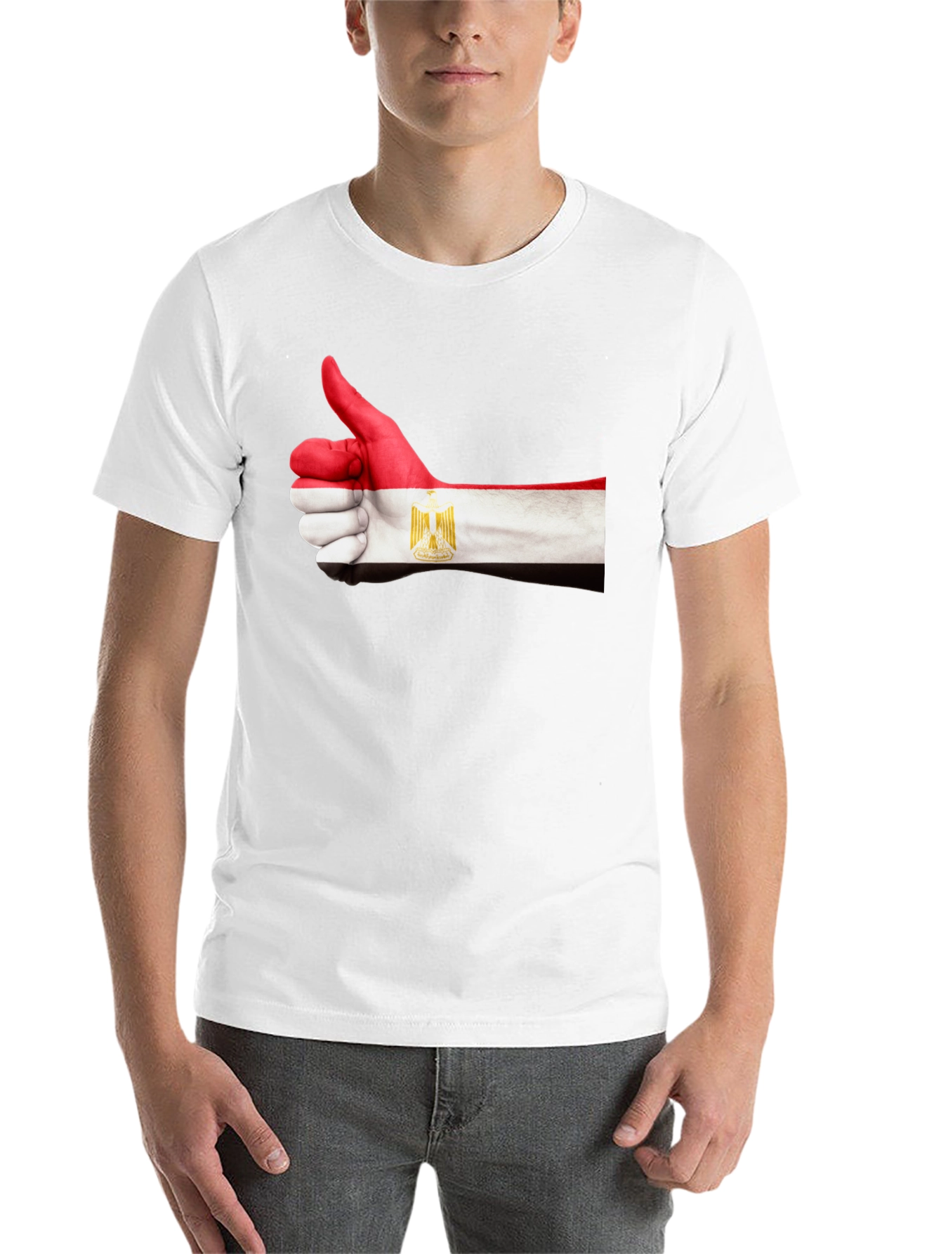 Black Egypt Flag Hand Thumbs Up T-Shirt view 14