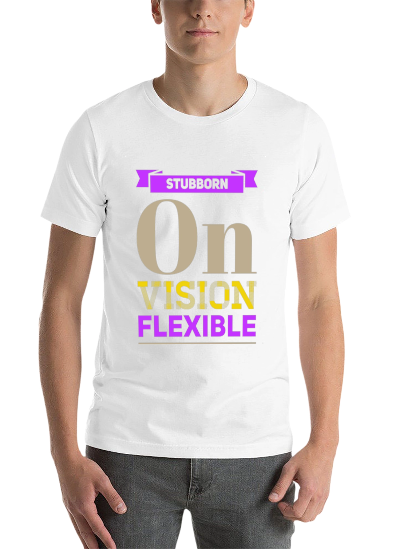 Black Stubborn Vision Flexible Graphic T-Shirt view 14