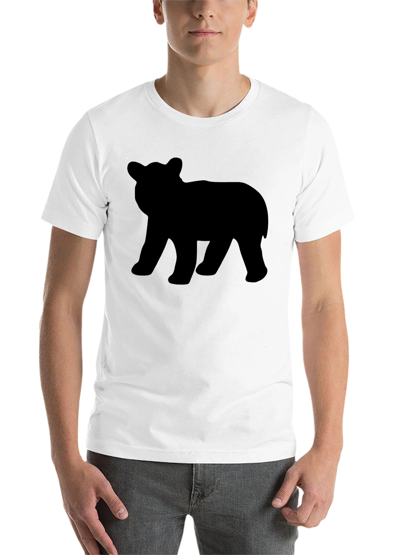 Black Bear Silhouette T-Shirt - Black Graphic Tee view 14