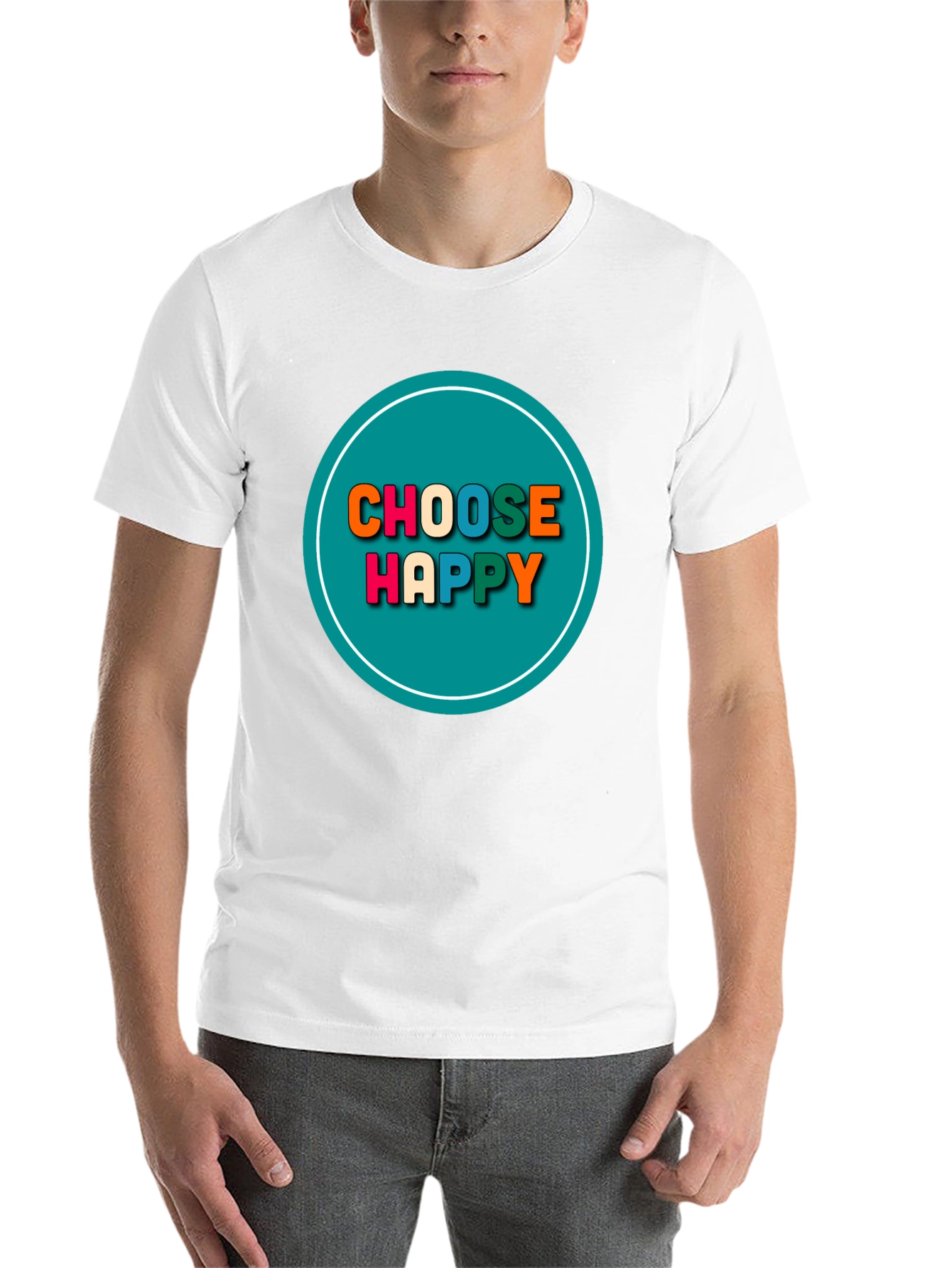 Black Choose Happy Graphic Tee - Positive Vibes T-Shirt view 14