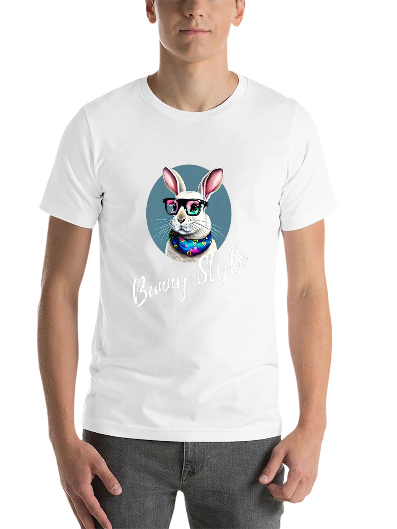 Black Bunny Style T-Shirt - Cool Rabbit Design view 14