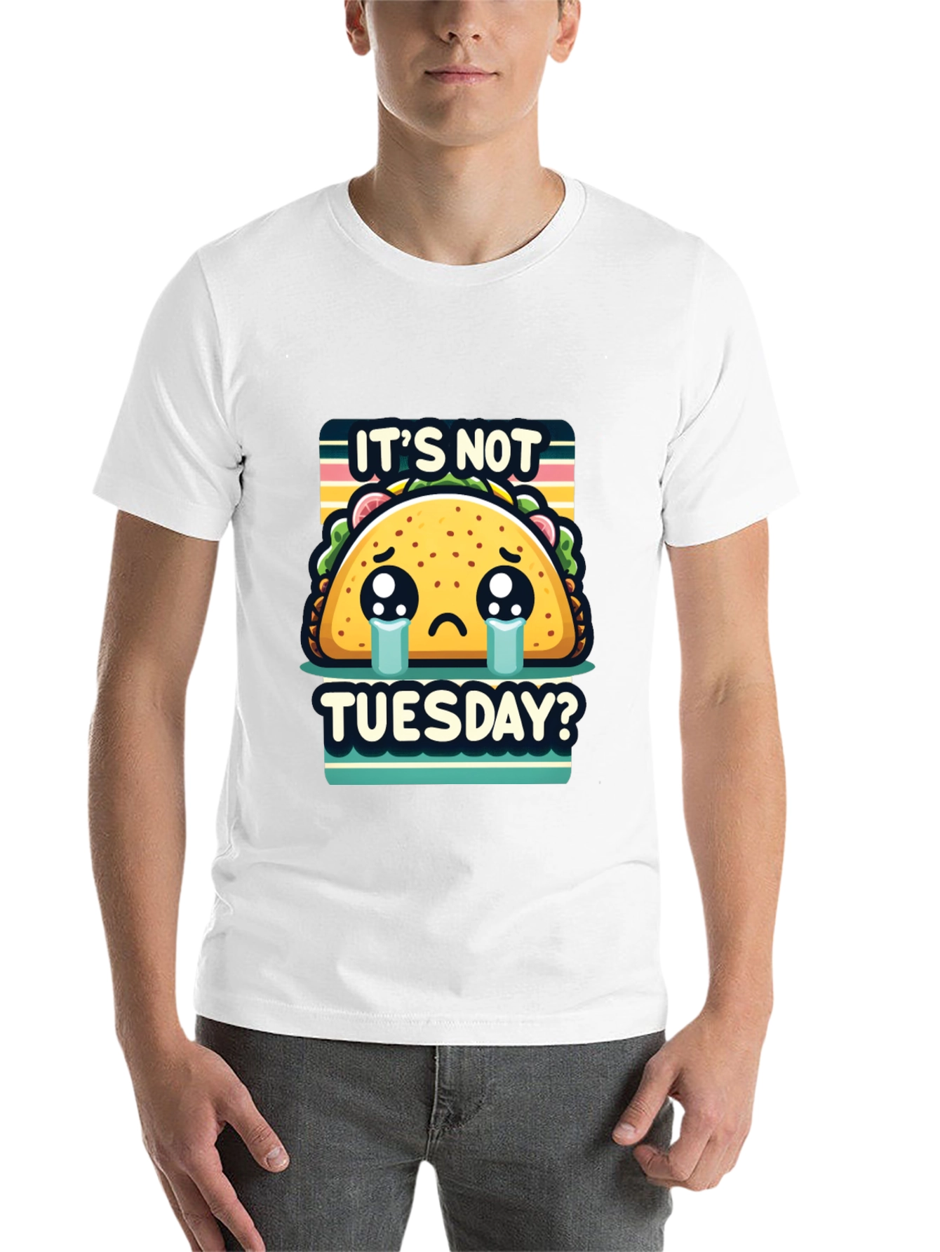 Black It's Not Tuesday Taco T-Shirt - Sad Taco Graphic Tee view 14
