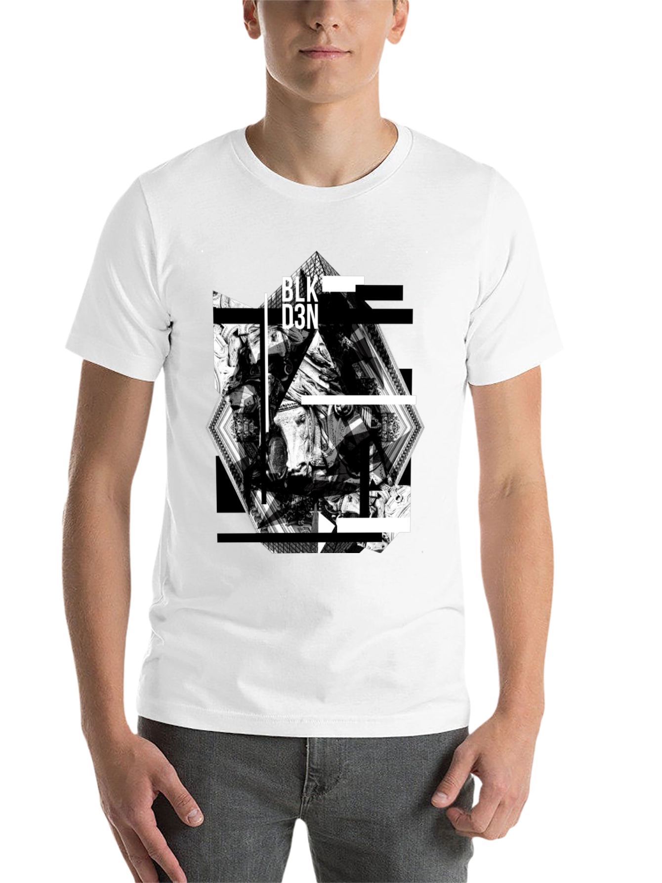 Black Abstract Graphic Print Black T-Shirt view 14