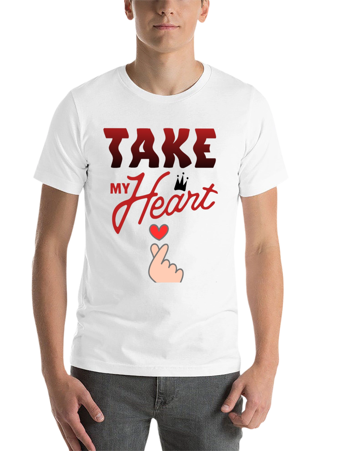 Black Take My Heart Graphic Tee - Trendy Love Design T-Shirt view 14