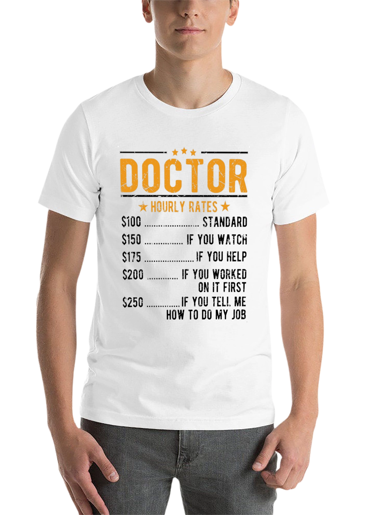 Black Doctor Hourly Rate Funny T-Shirt view 14