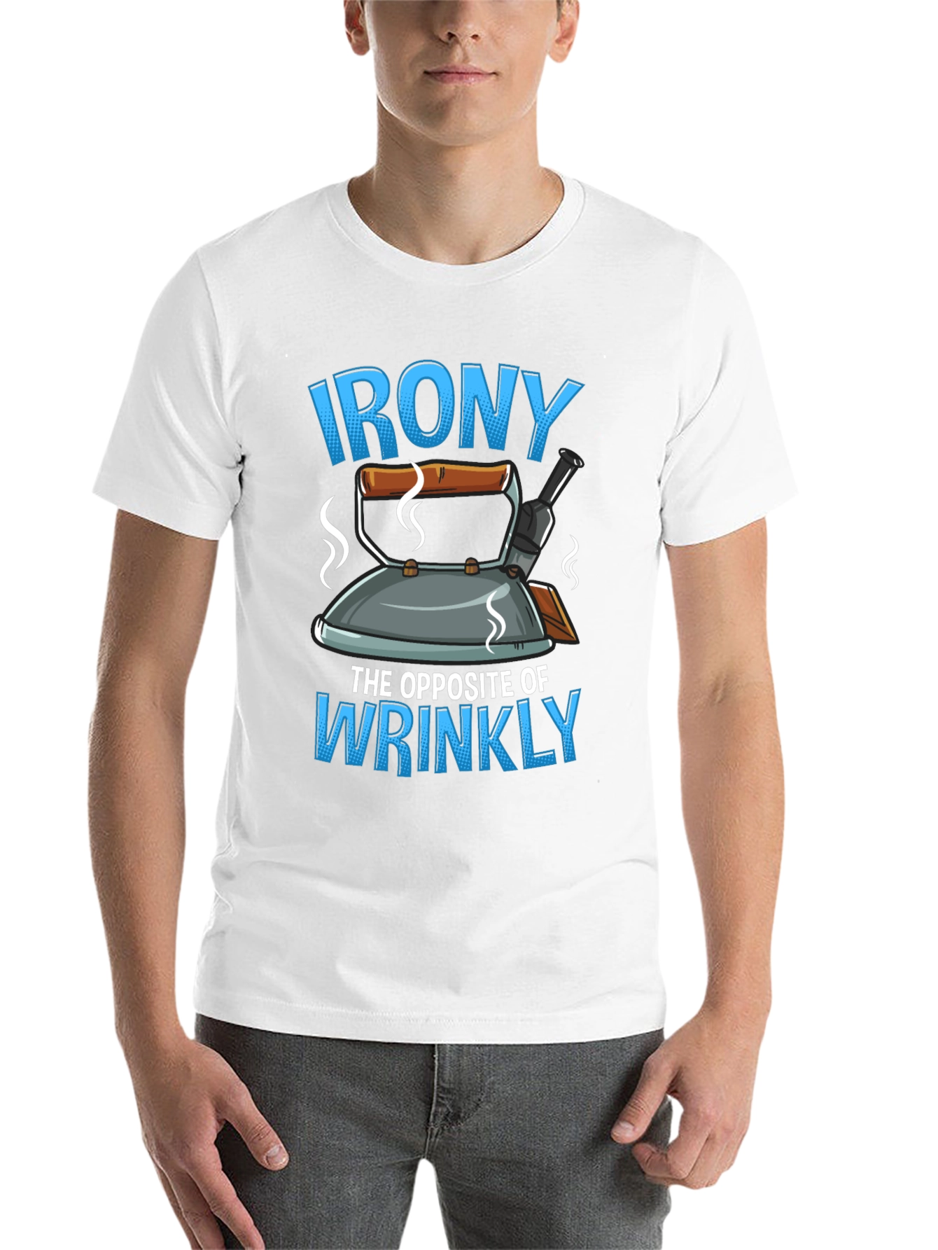 Black Irony: The Opposite of Wrinkly Graphic T-Shirt view 14