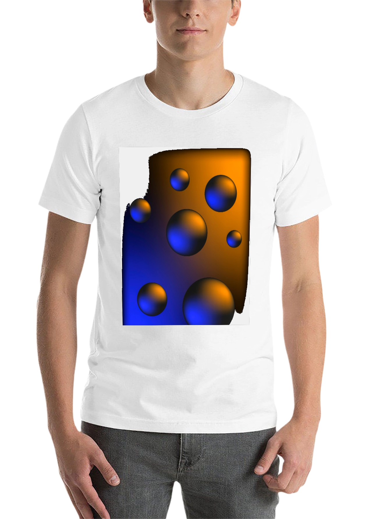 Black Abstract Spheres Graphic T-Shirt view 14