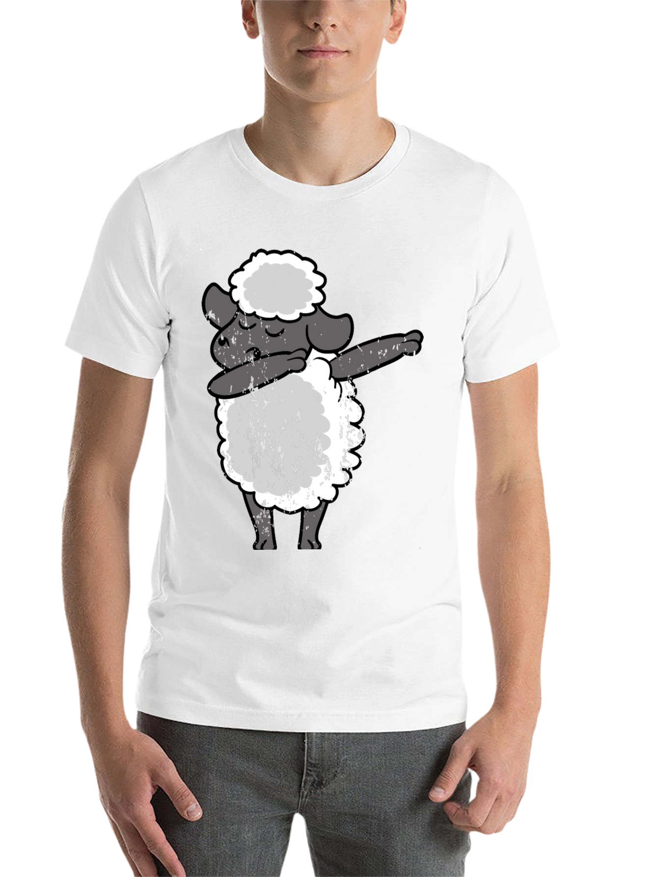 Black Dabbing Sheep Black T-Shirt - Funny Graphic Tee view 14
