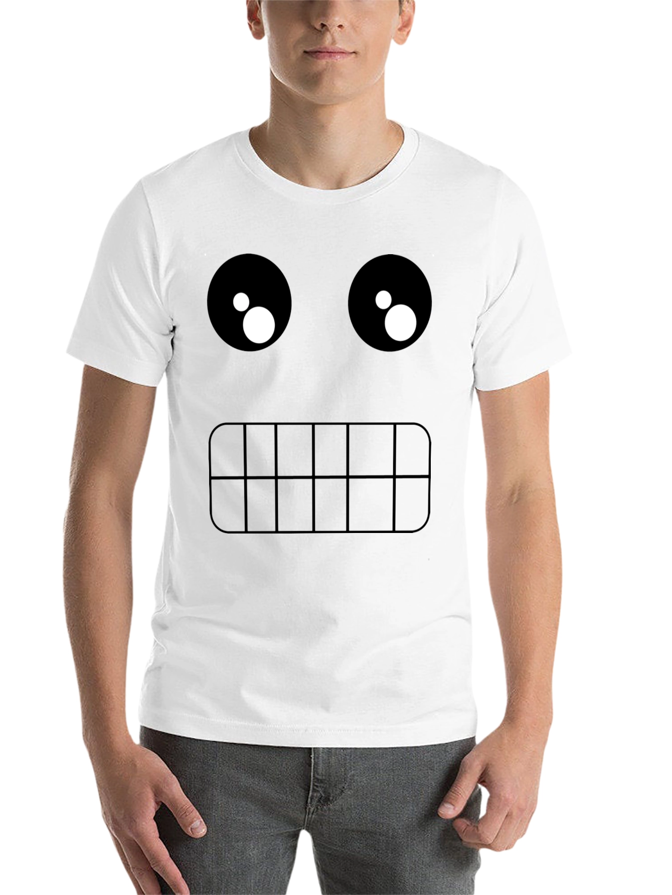 Black Funny Graphic Face T-Shirt view 14