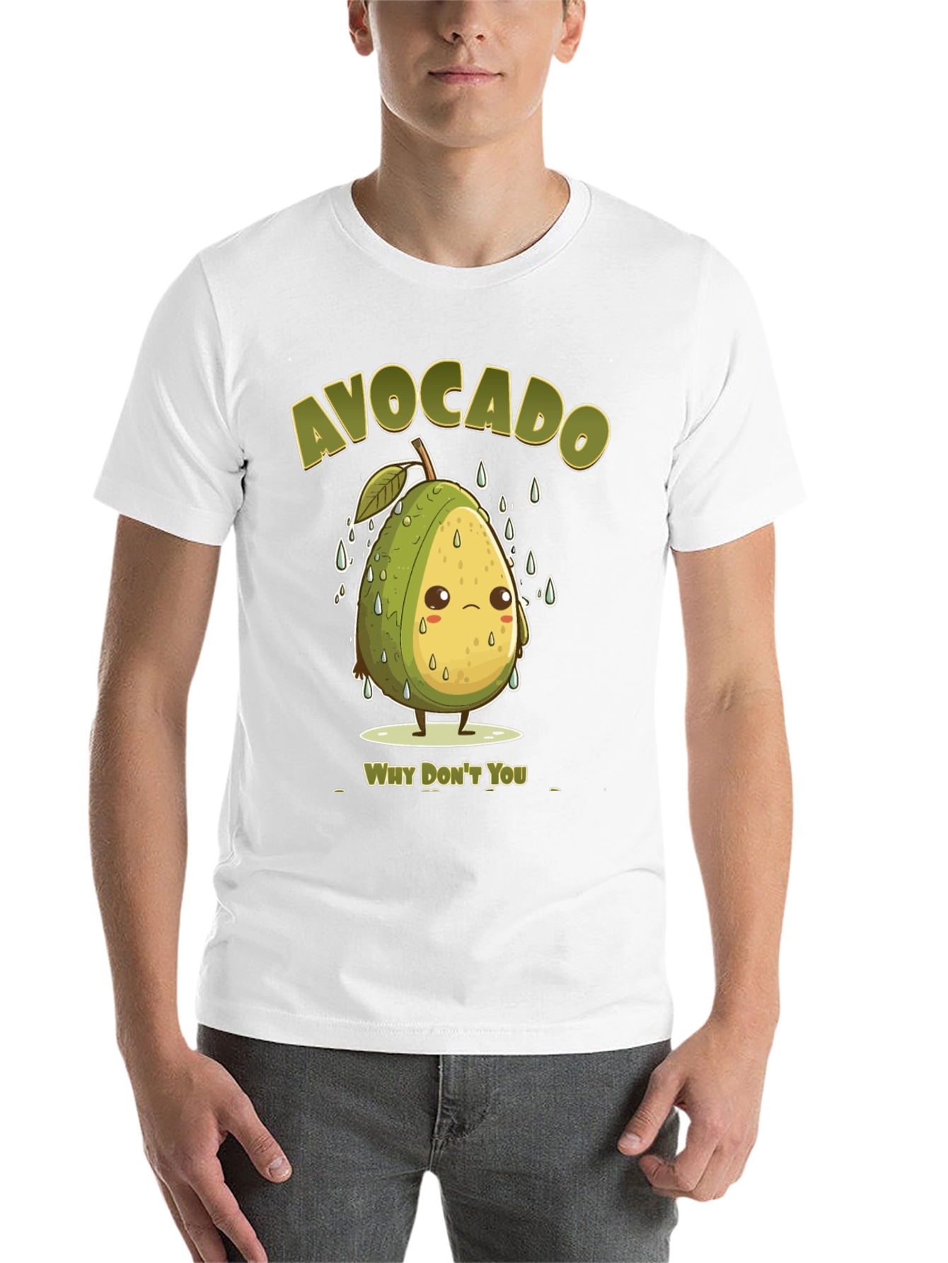 Black Sad Avocado Pun T-Shirt - Why Don't You? view 14