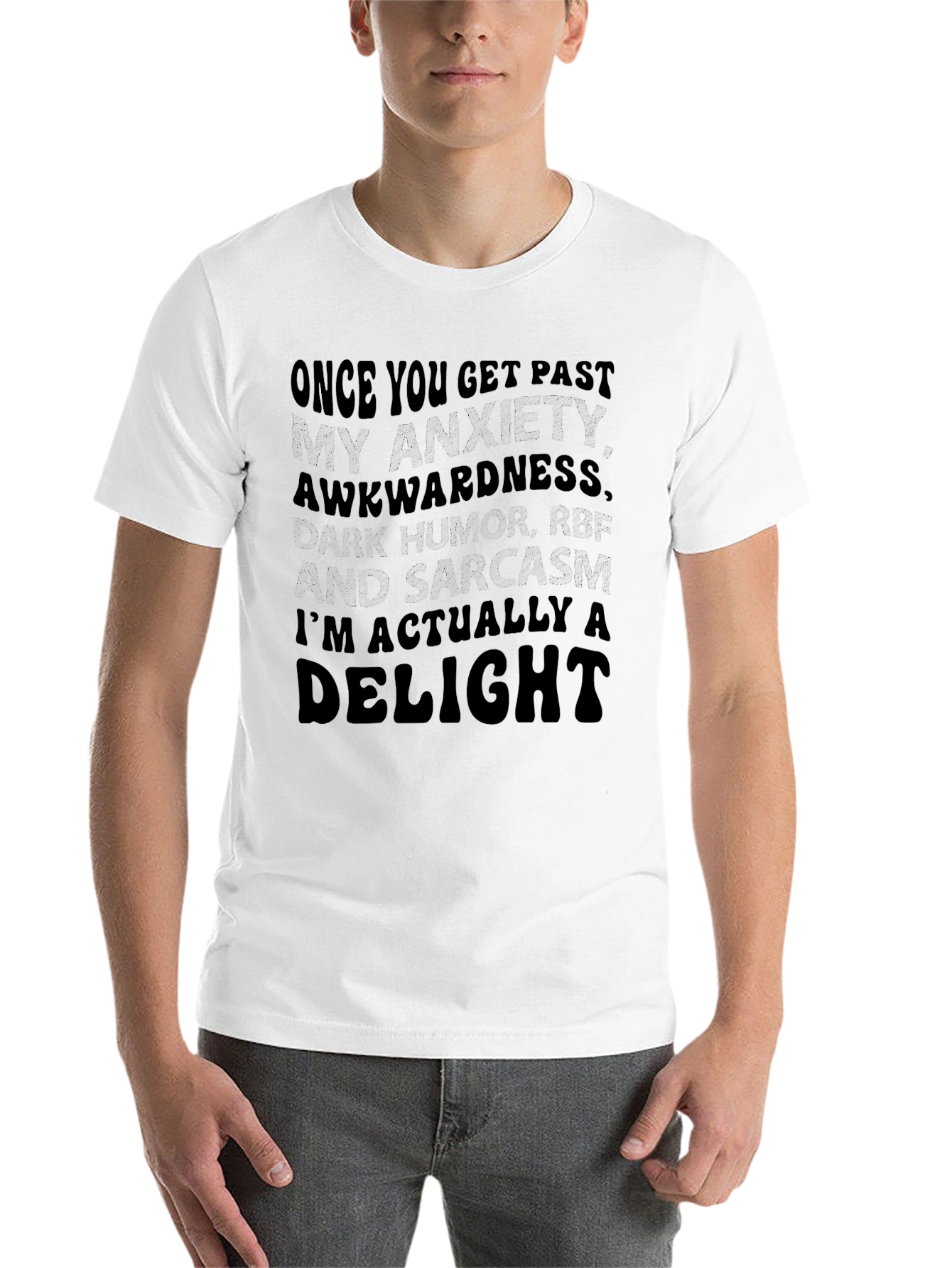Black Anxiety Sarcasm Delight T-Shirt view 14