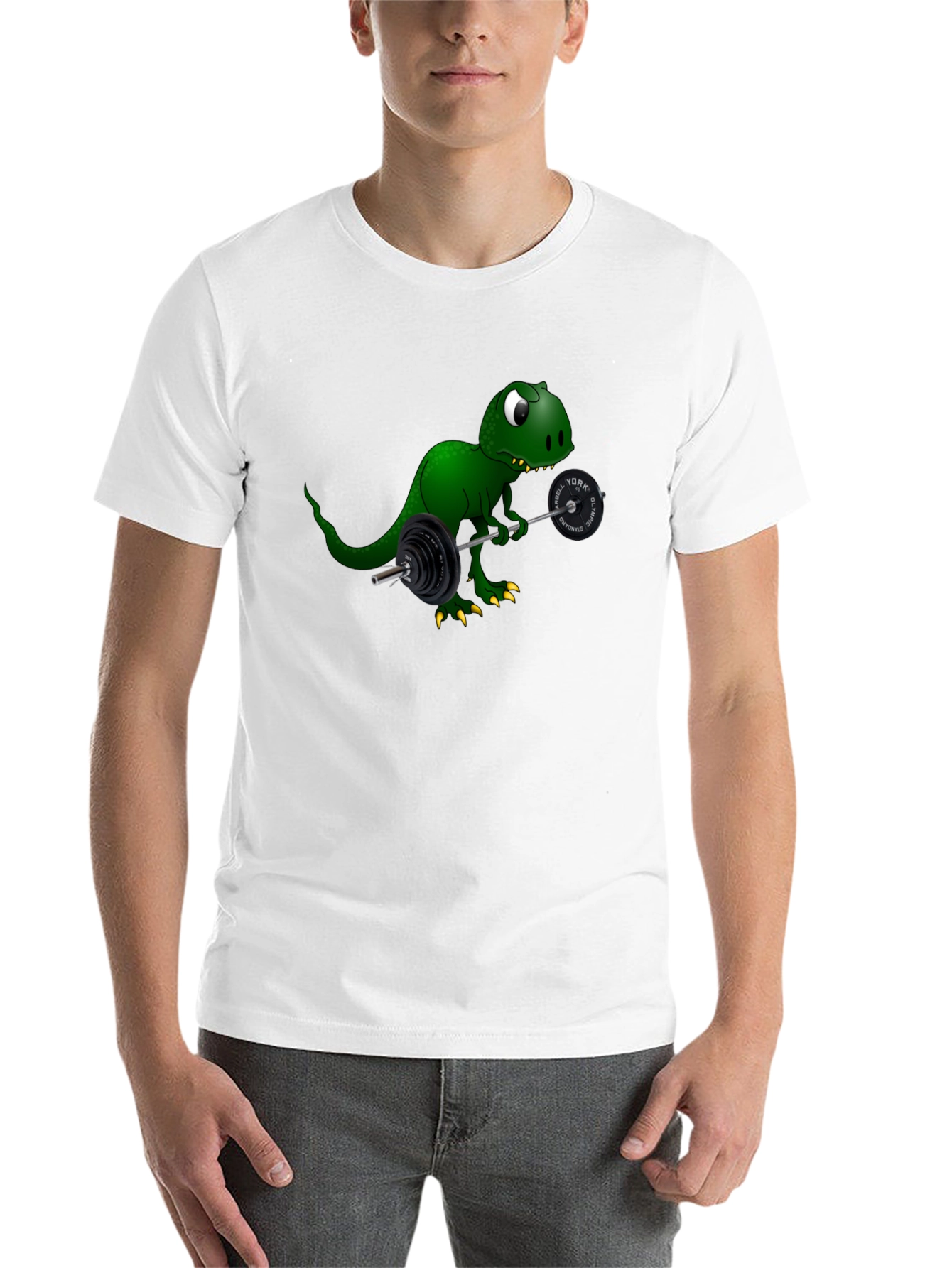 Black Dino Lifting Barbell Graphic Tee view 14