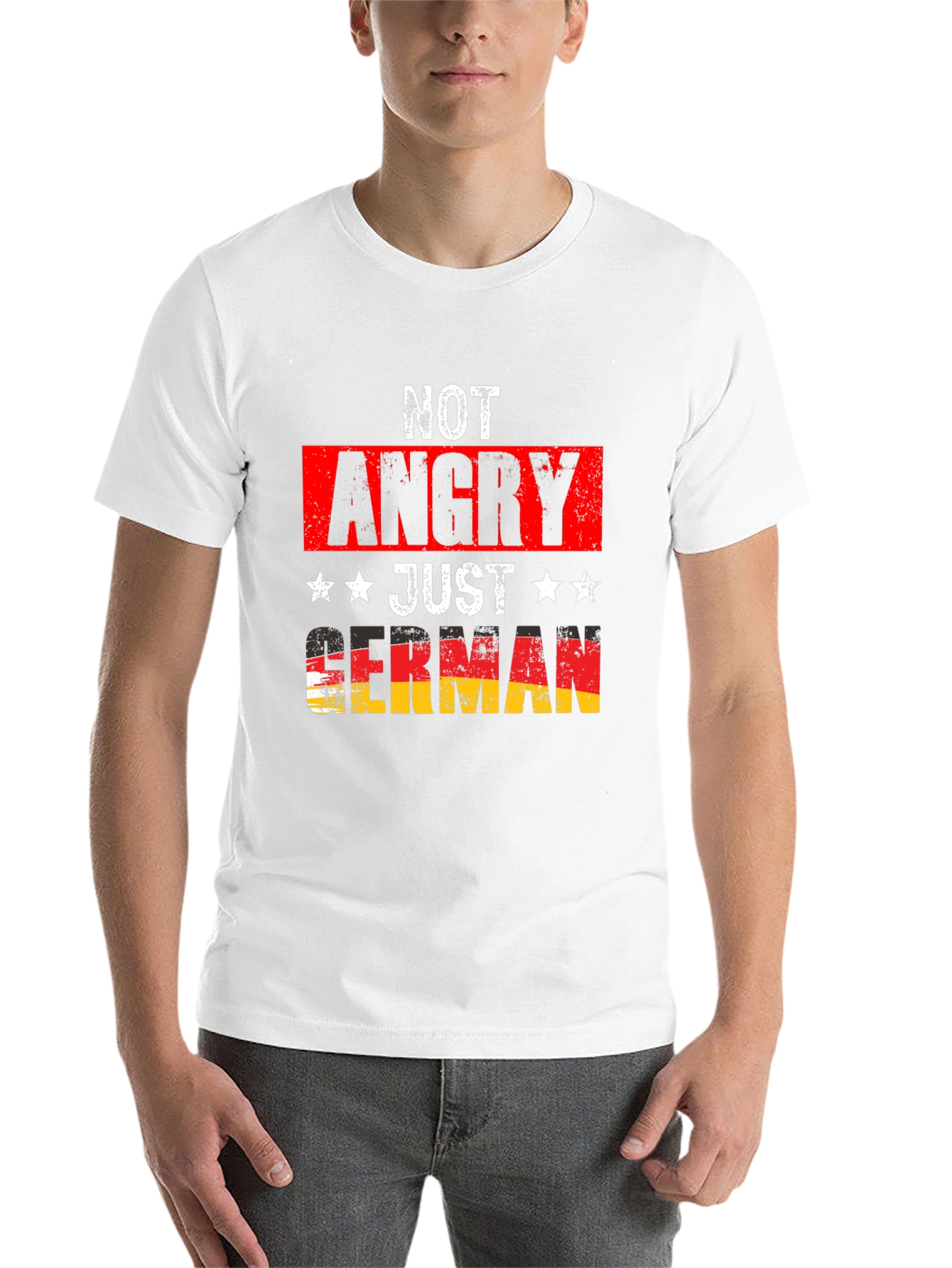Black Funny German Pride T-Shirt - Not Angry Just German view 14