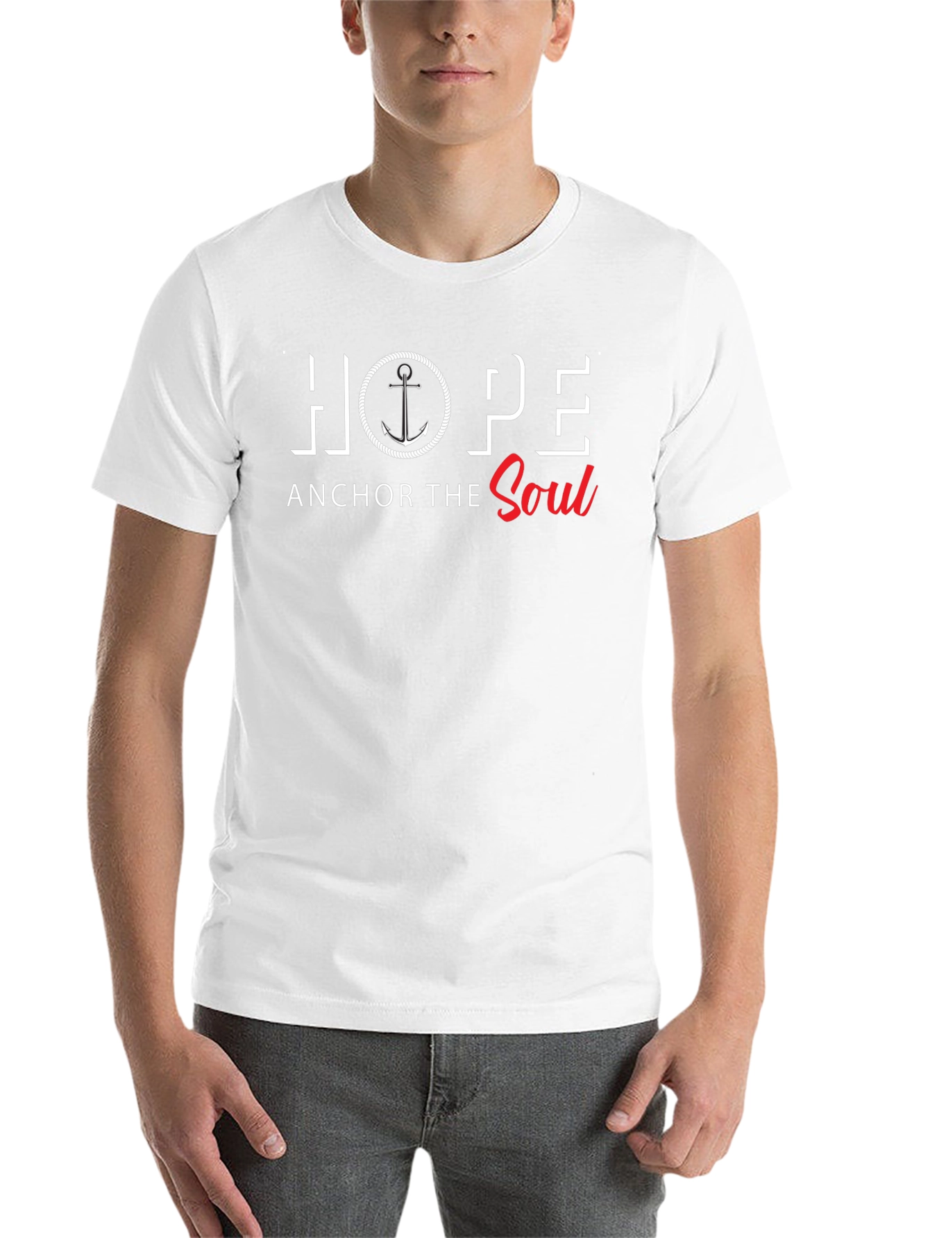 Black Hope Anchor the Soul Graphic Tee - Christian Inspired Black T-Shirt view 14