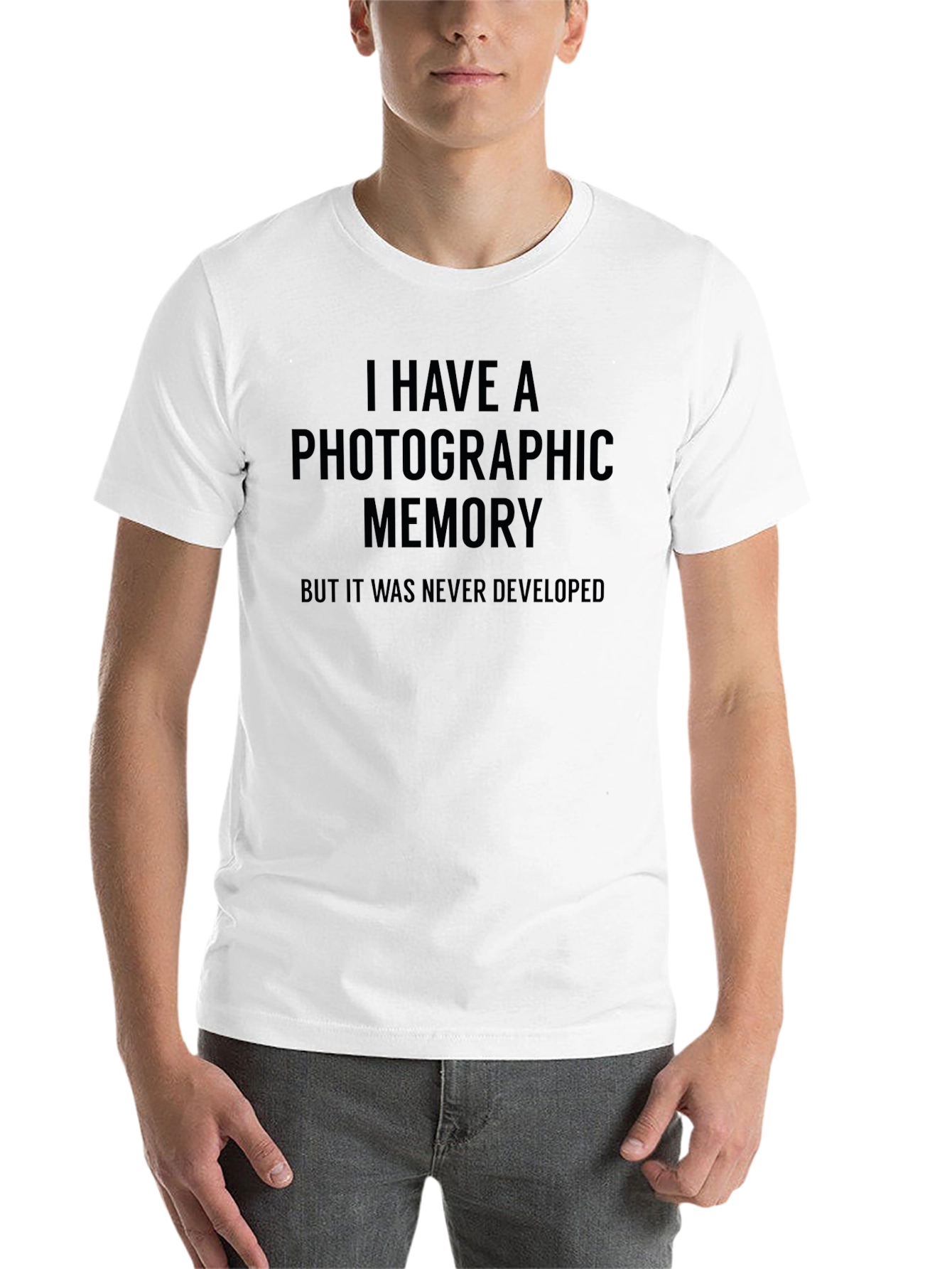 Black Photographic Memory T-Shirt - Funny Slogan Tee view 14