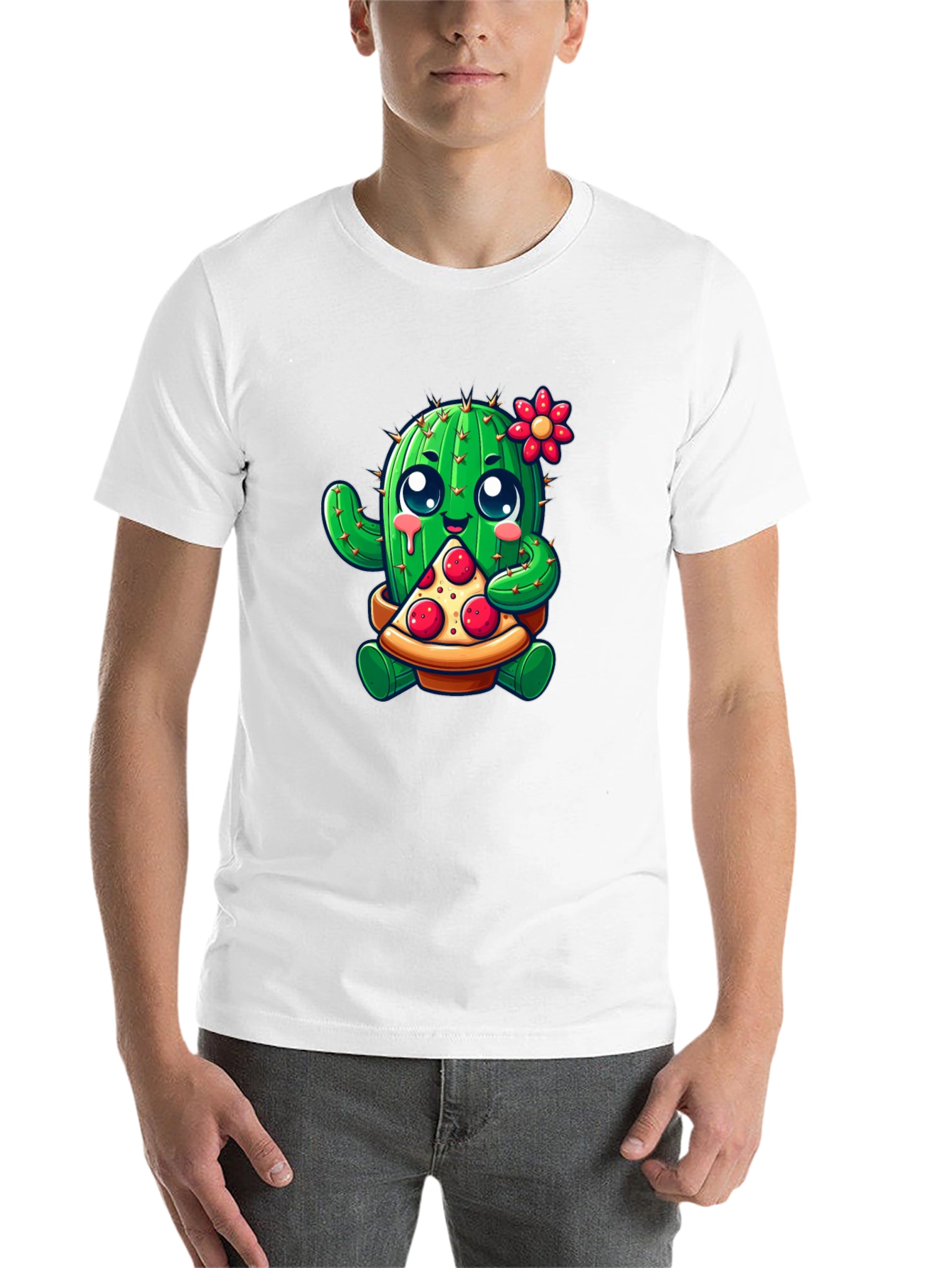 Black Cactus Pizza Lover Black T-Shirt view 14