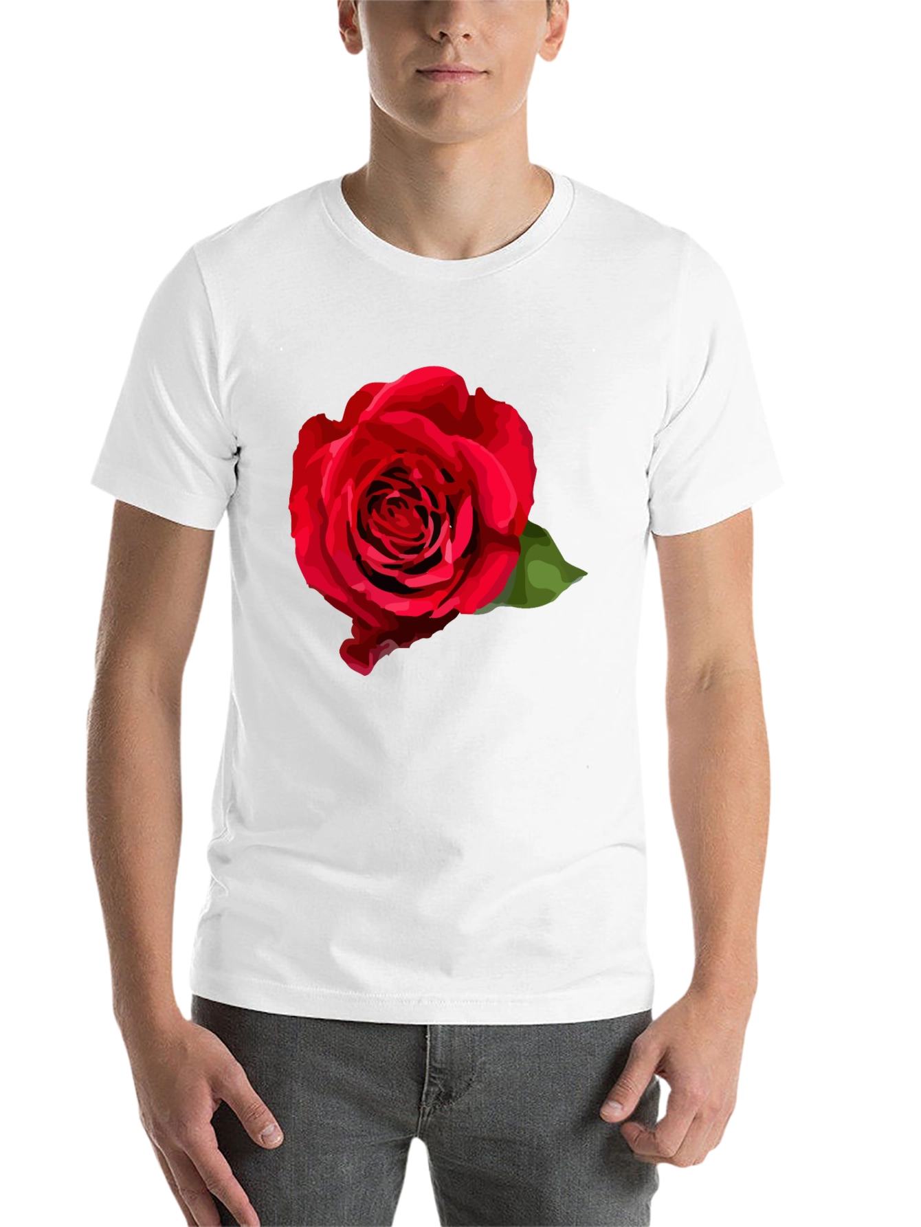 Black Red Rose Graphic T-Shirt - Stylish Black Tee view 14