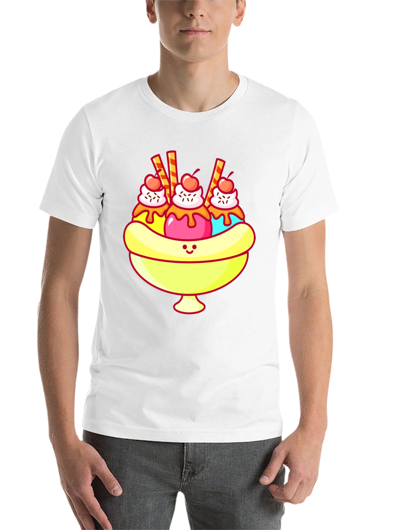 Black Banana Split T-Shirt - Sweet Cartoon Graphic Tee view 14