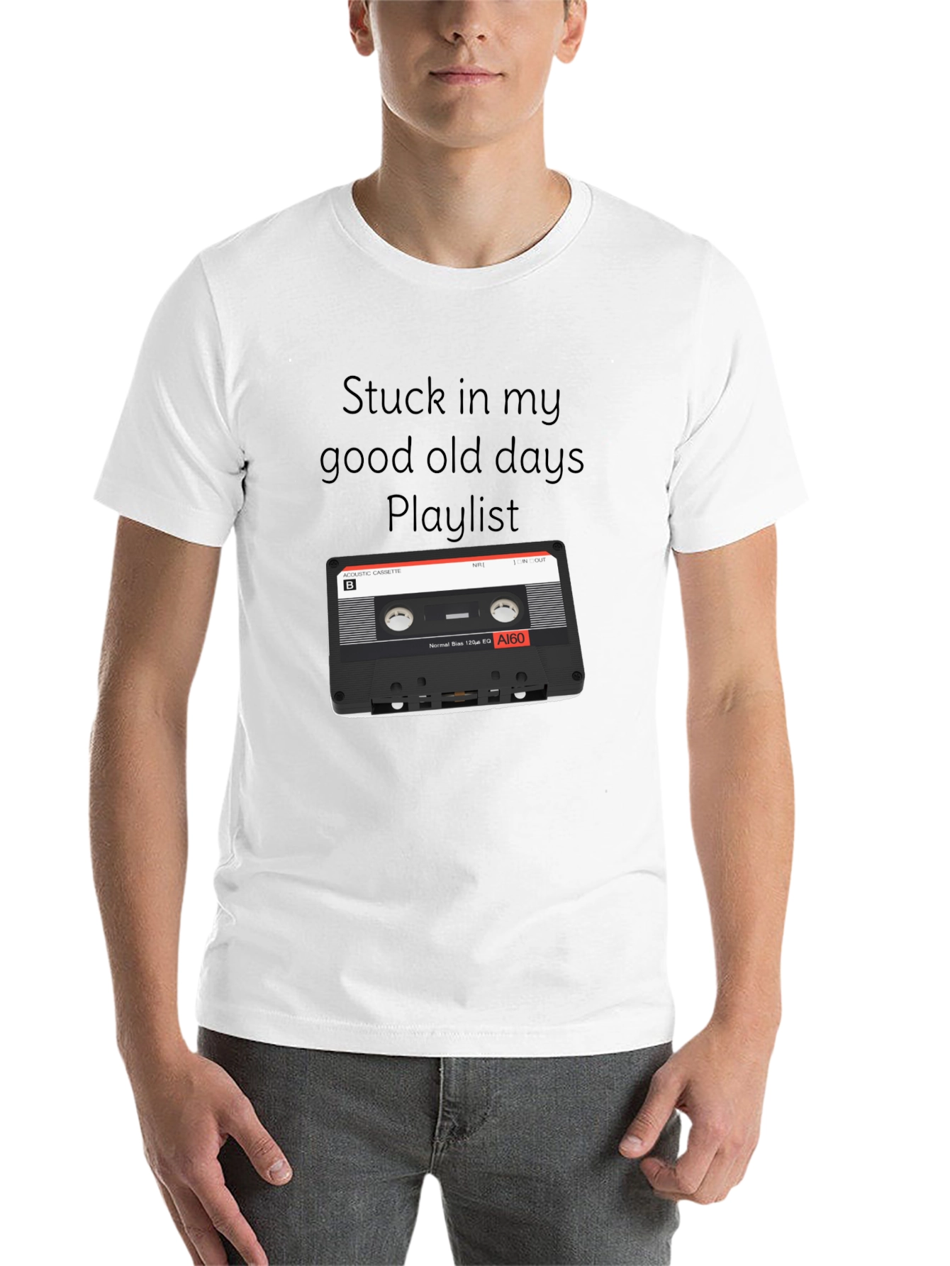 Black Retro Mixtape T-Shirt - Good Old Days Playlist view 14