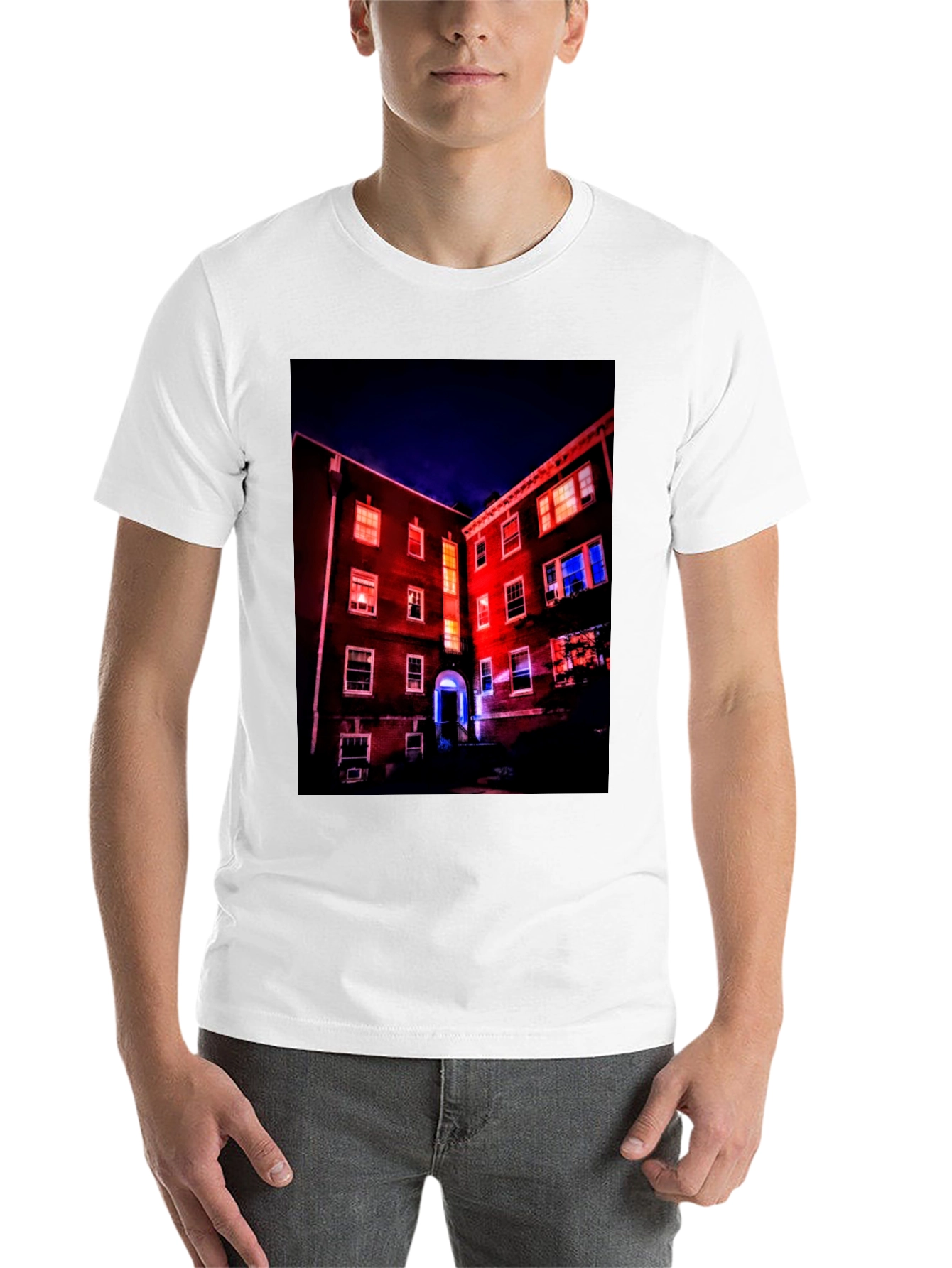 Black Illuminated Building Graphic Tee view 14