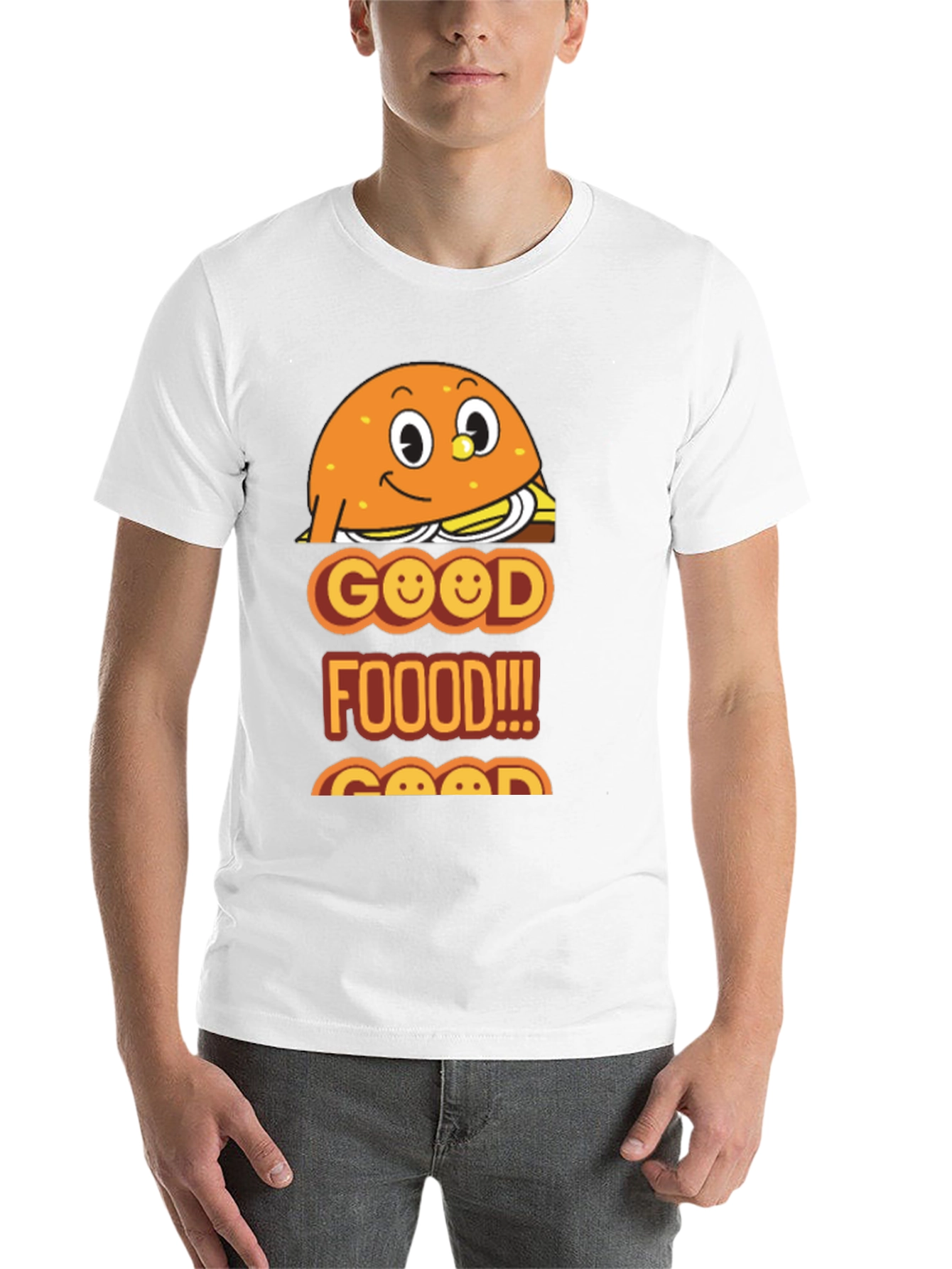 Black Good Food Burger Graphic Tee - Unisex Black T-Shirt view 14