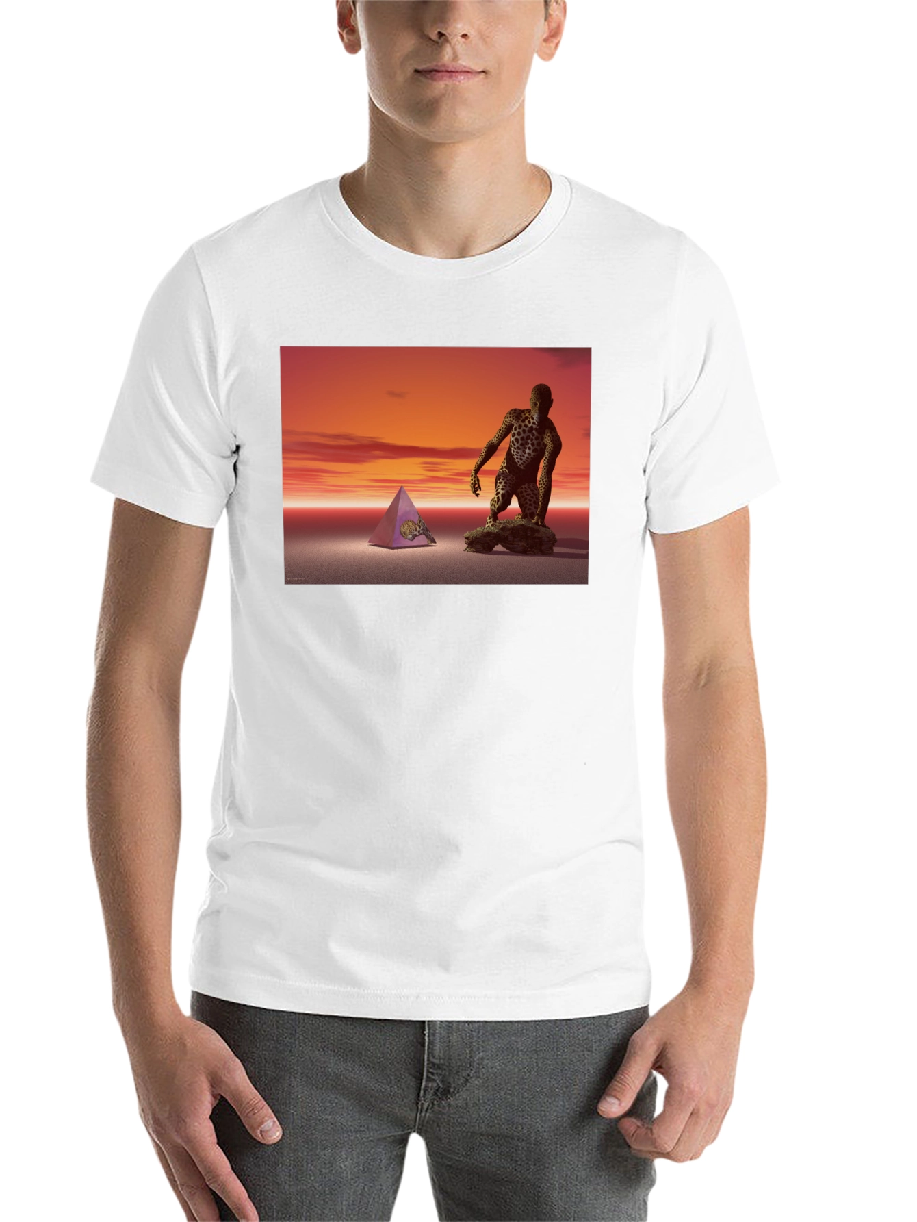 Black Surreal Pyramid & Figure Tee view 14