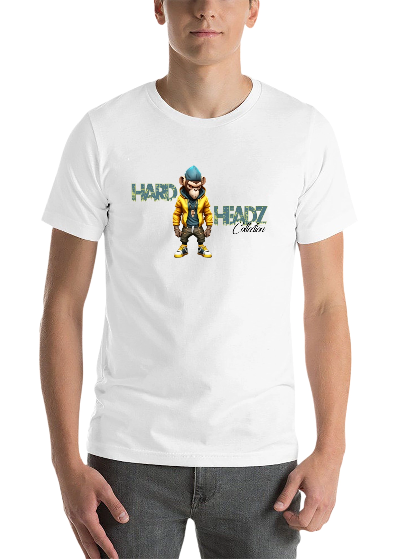 Black Hard Headz Monkey Graphic Tee - Urban Style view 14