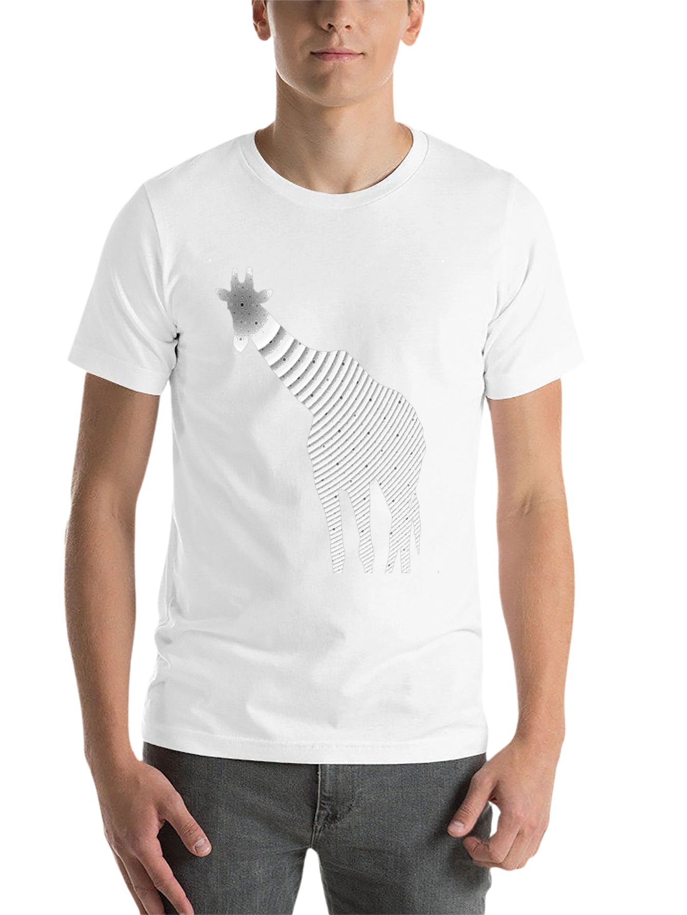 Black Giraffe Graphic Print Black T-Shirt view 14