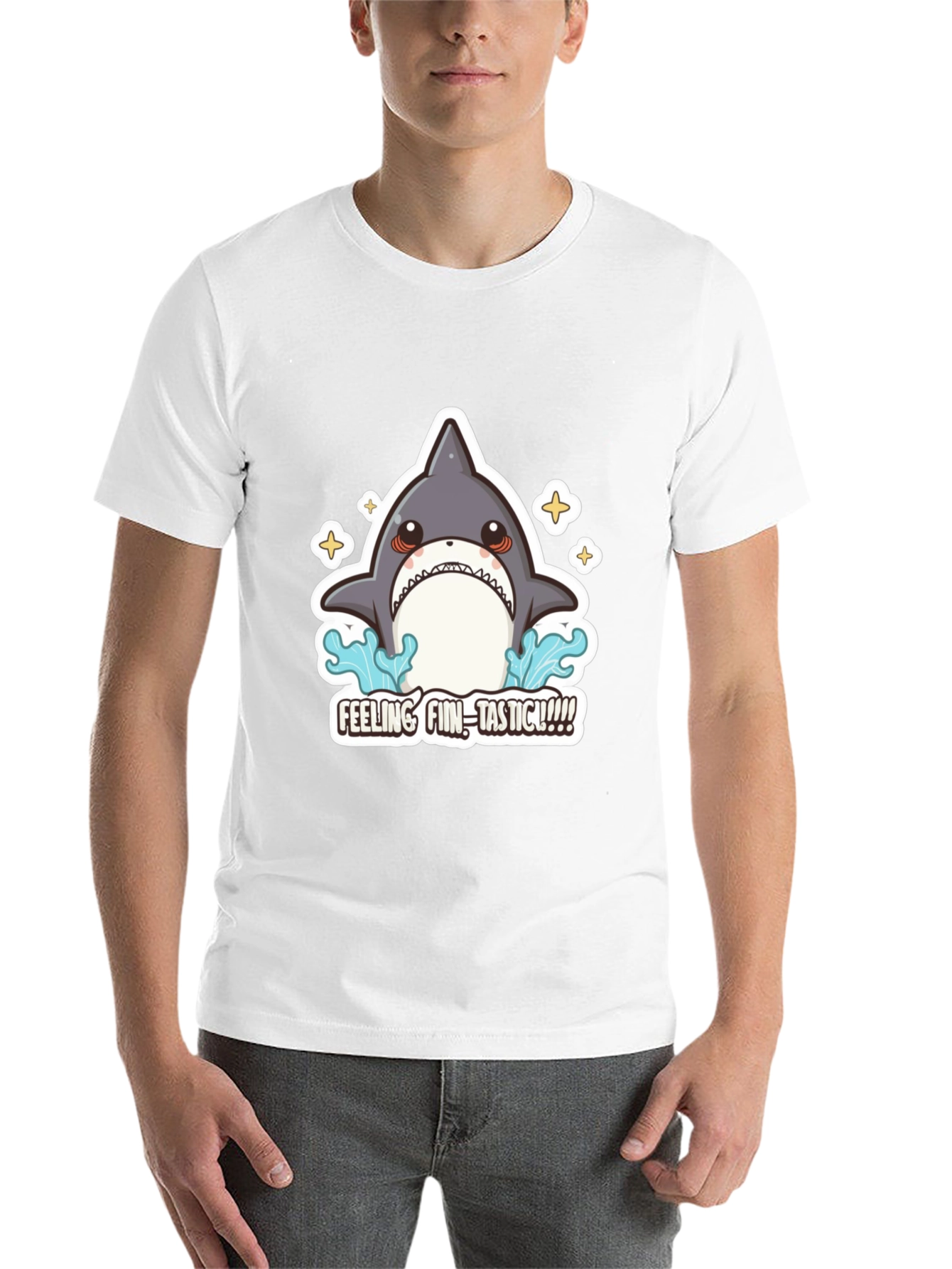 Black Feeling Fin-Tastic Shark Graphic T-Shirt view 14