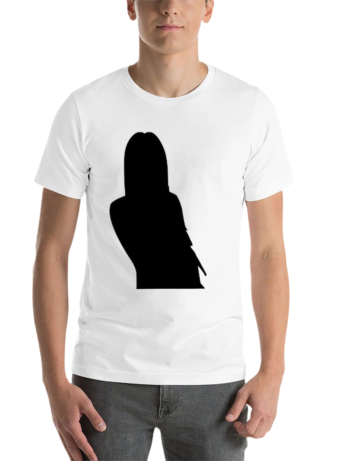 Black Black T-Shirt with Silhouette Graphic view 14
