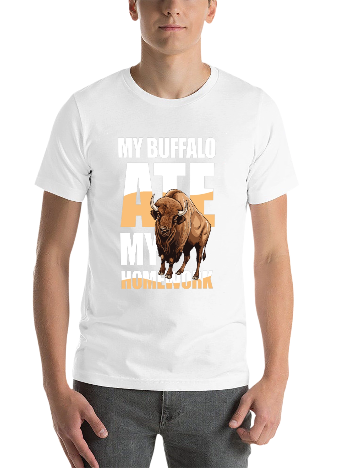 Black My Buffalo Ate My Homework T-Shirt view 14