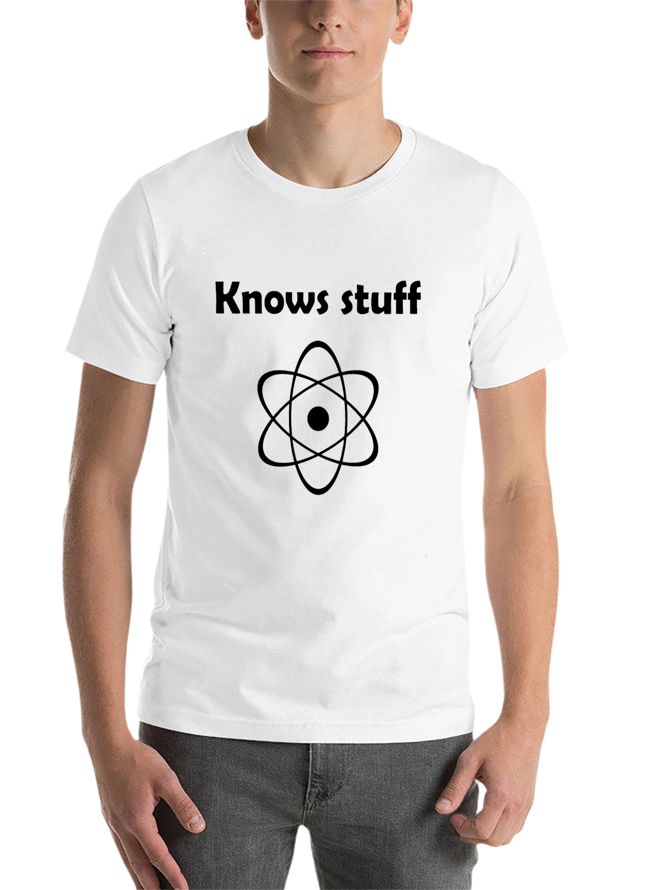 Black Knows Stuff Atom Graphic Black T-Shirt view 14