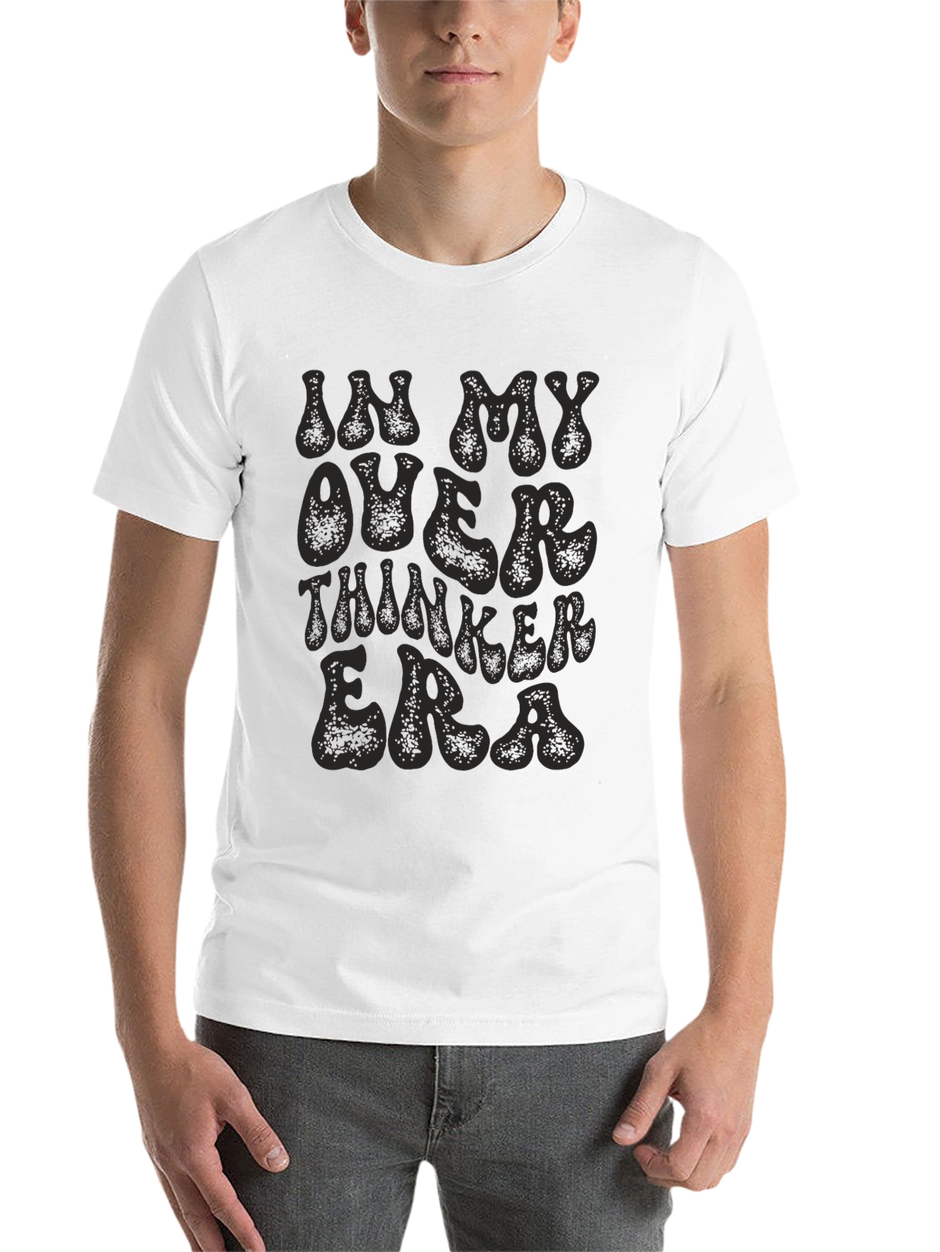 Black Overthinker Era Graphic Tee - Trendy Relaxed Fit view 14