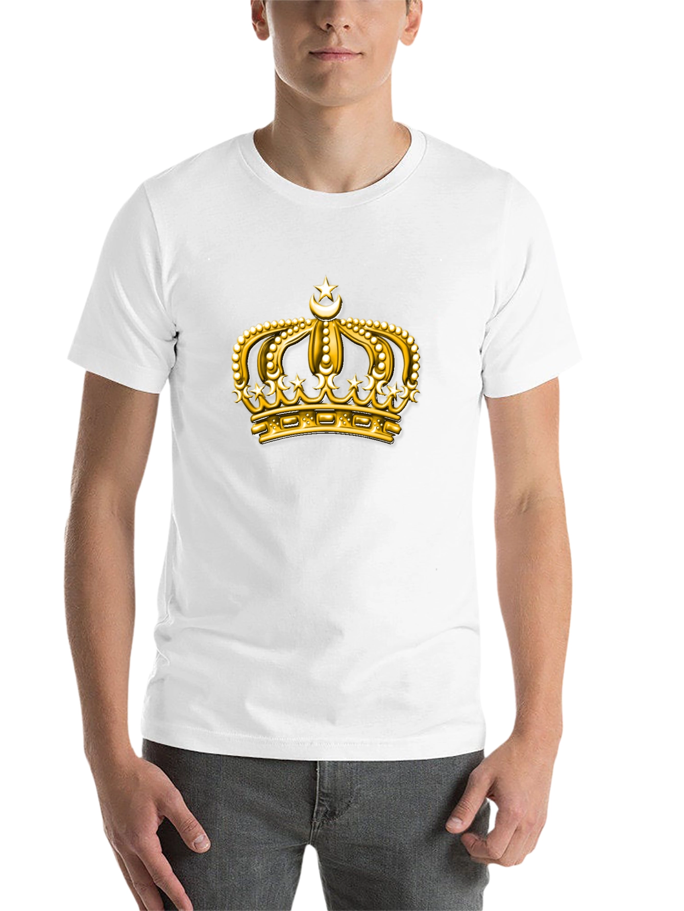 Black Golden Crown Graphic Tee - Premium Black T-Shirt view 14