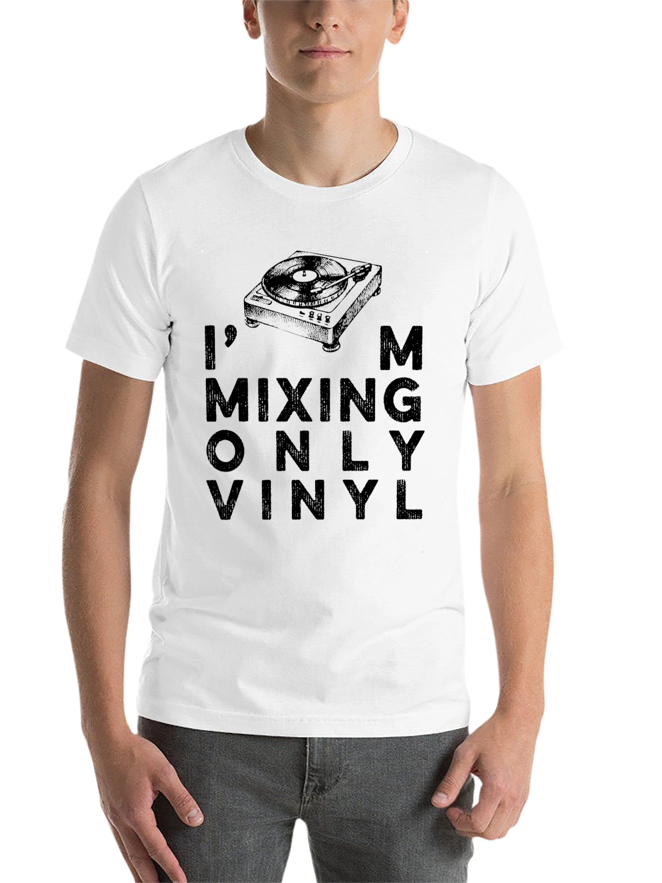 Black I'm Mixing Only Vinyl Graphic T-Shirt view 14