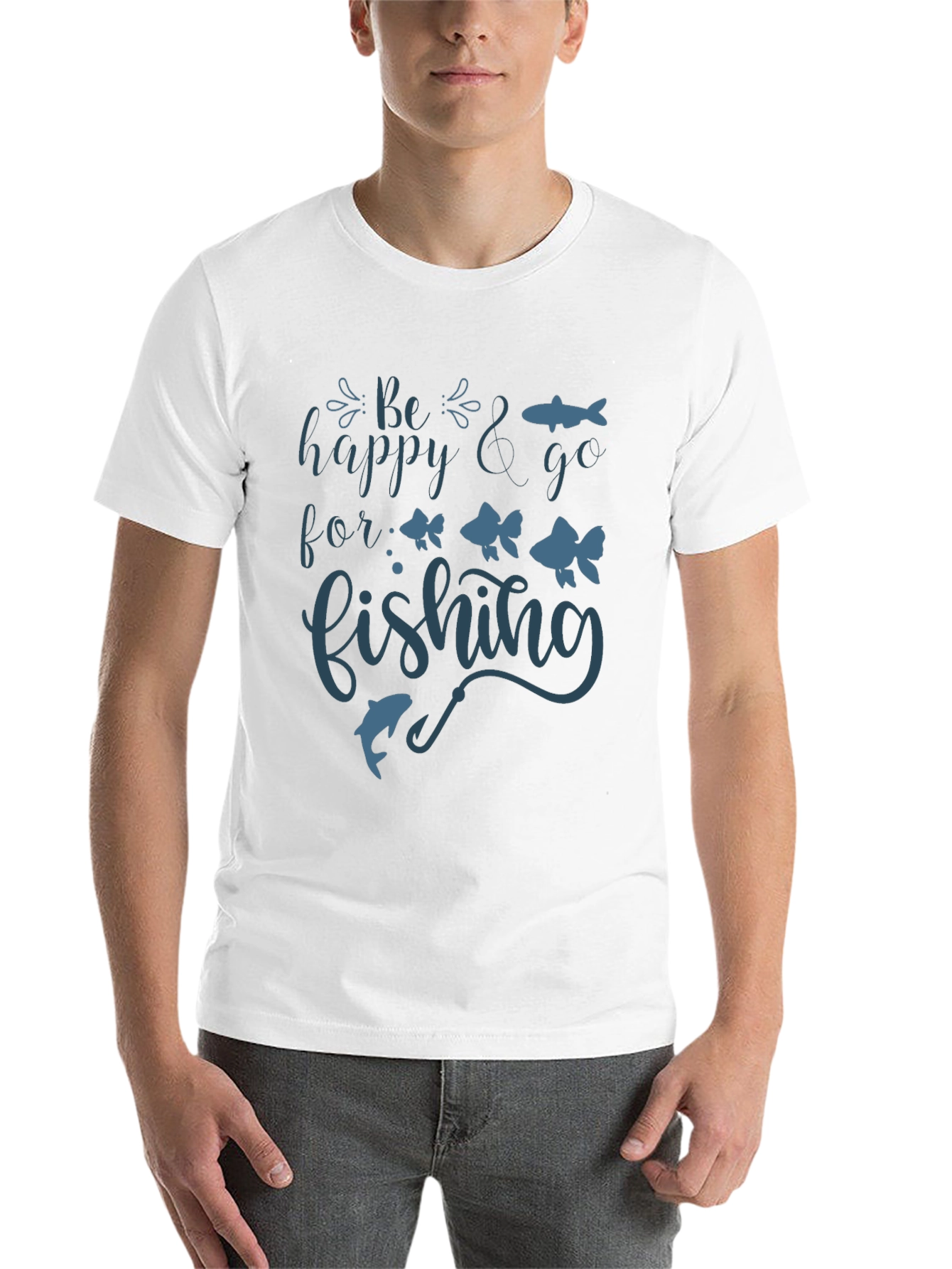Black Be Happy & Go Fishing Graphic Tee view 14