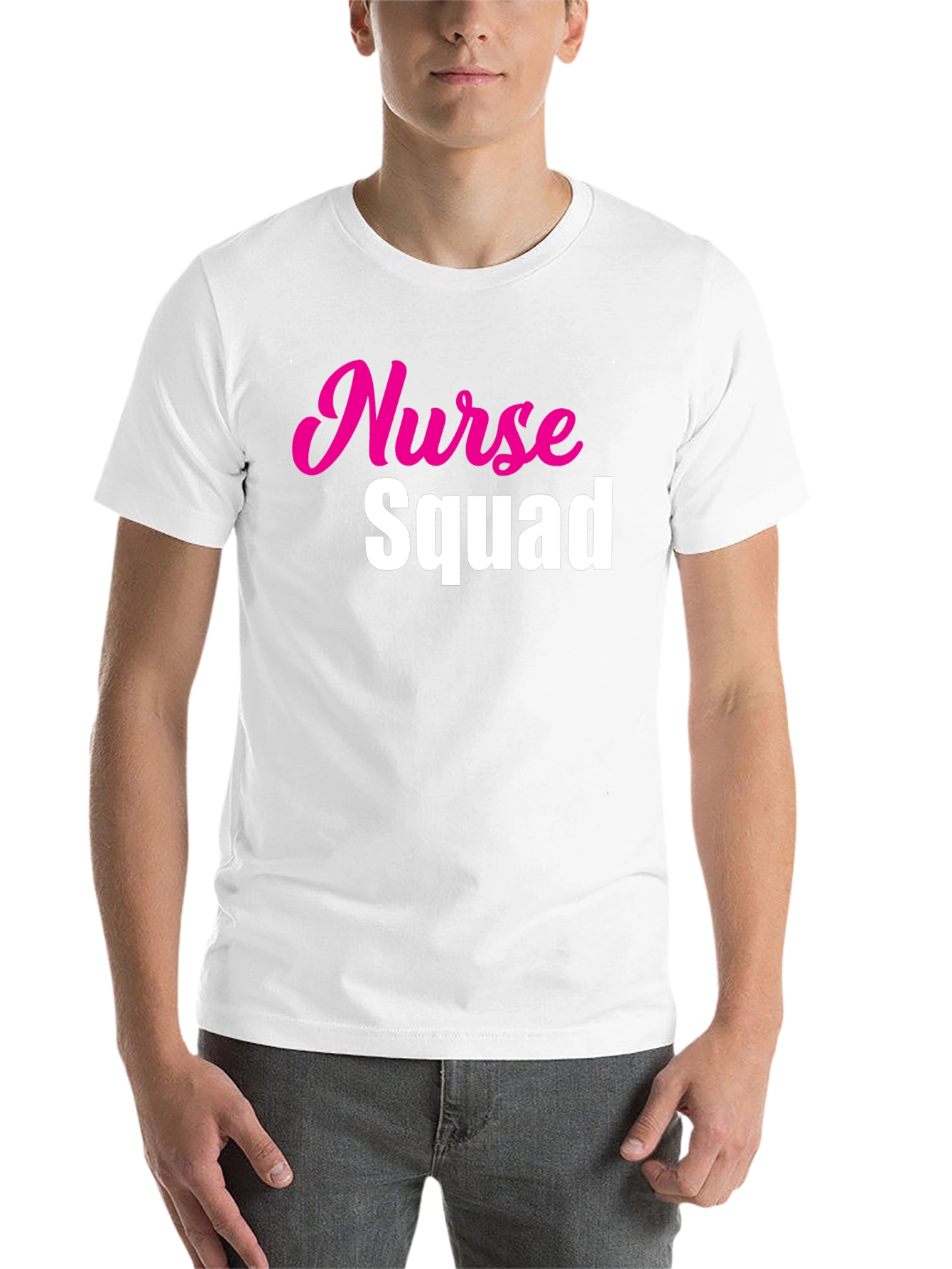 Black Nurse Squad Tee - Hot Pink & White Text on Black view 14