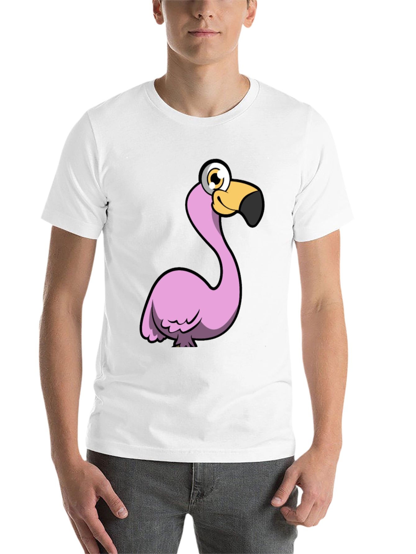 Black Funny Flamingo Graphic Tee - Black Cotton Shirt view 14